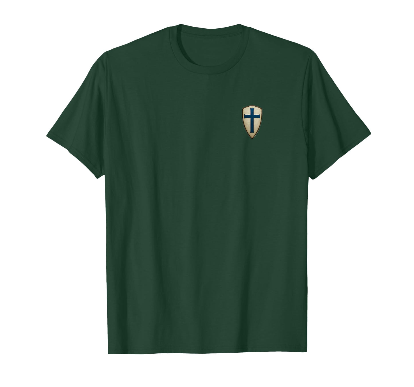 Medieval Knight's Faith Valor Shield & Cross T-Shirt