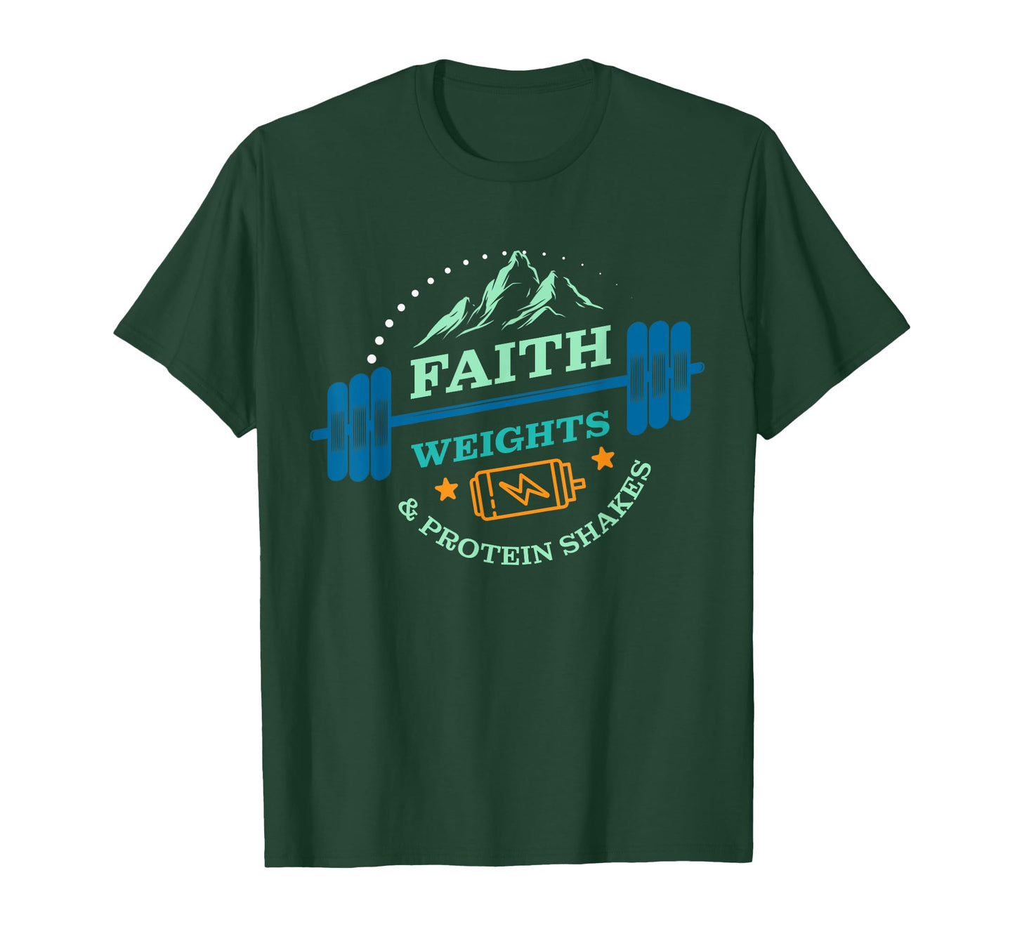 Christian Gym for Faith Weights and Protein Shakes T-Shirt