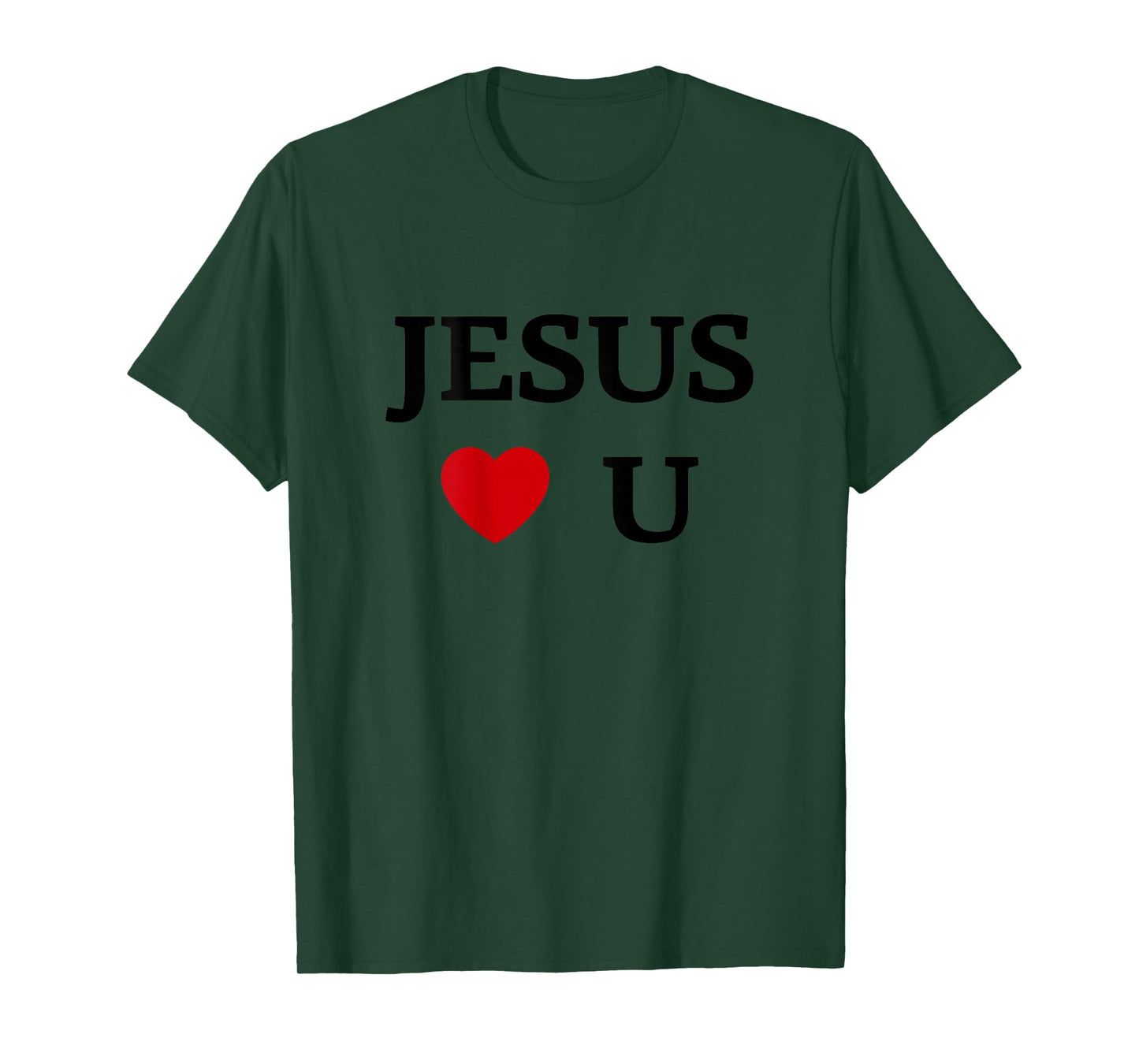 Jesus Loves U Christian Graphic Faith Based Religious Bible T-Shirt