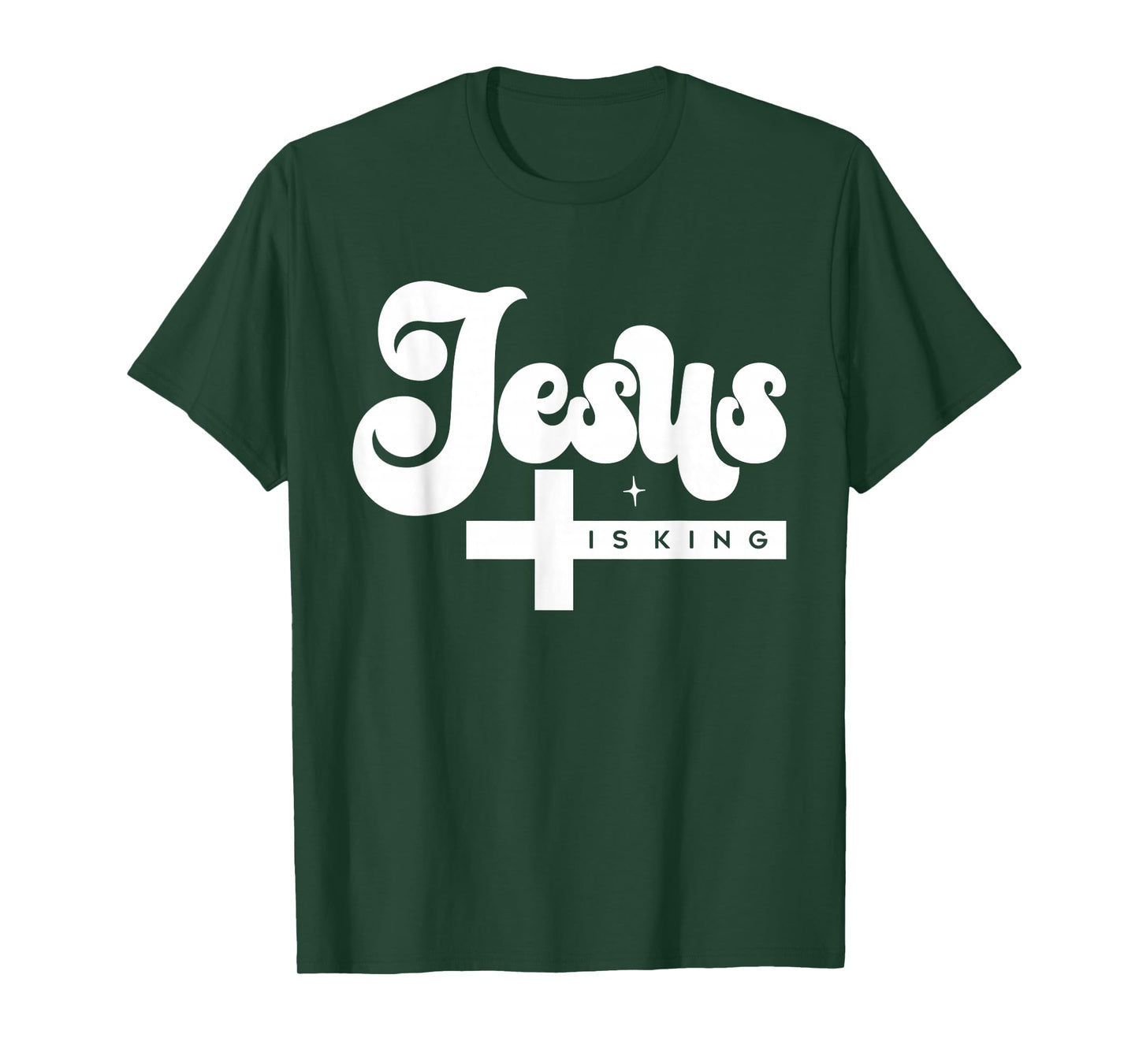 Retro Jesus is King Christian - Religious Gospel Faith Cross T-Shirt