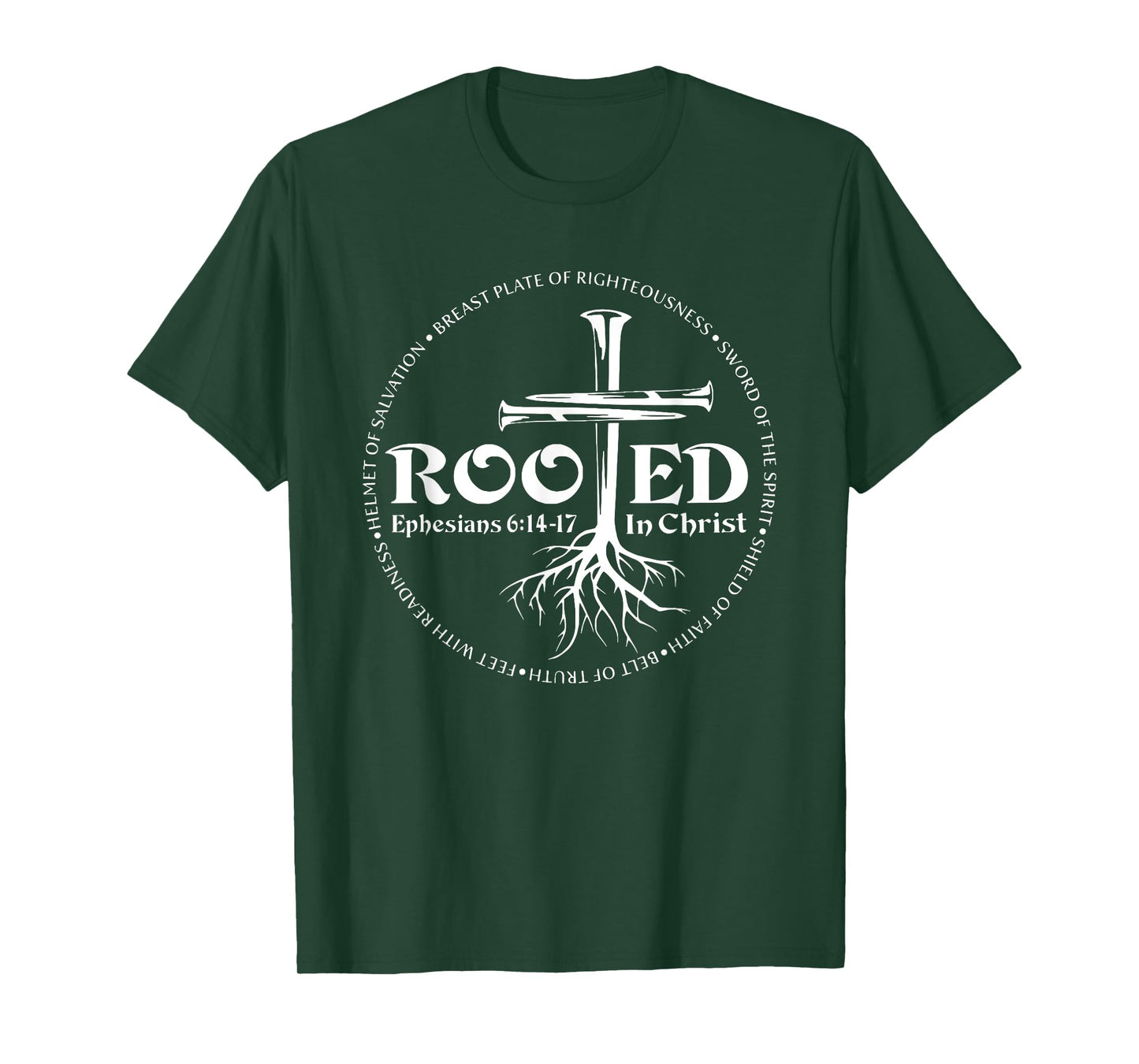 Rooted In Christ, Man Of Faith, Cross Nails T-Shirt