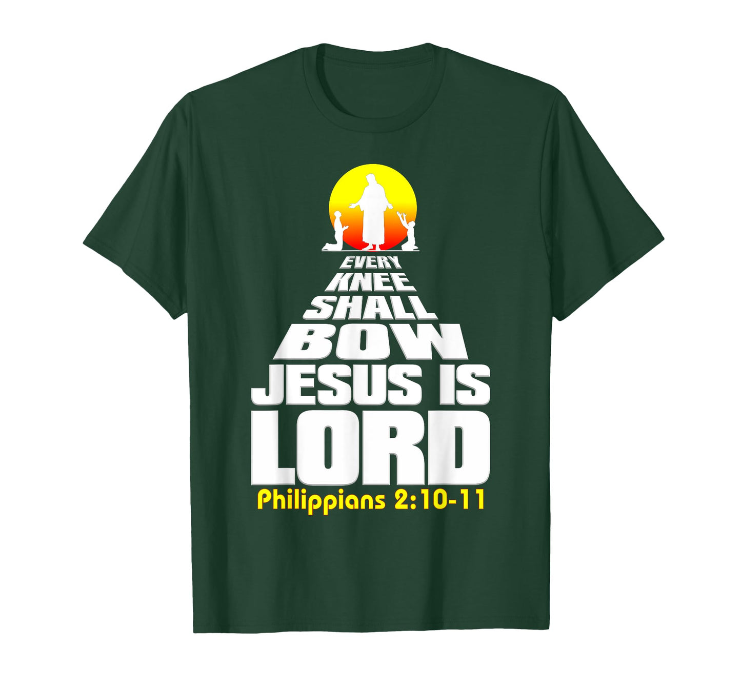 Every Knee Shall Bow Jesus is Lord Christian worship T-Shirt
