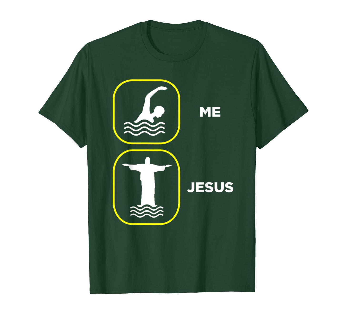 Funny Me Swimming Jesus Christian Faith - Religious Christ T-Shirt