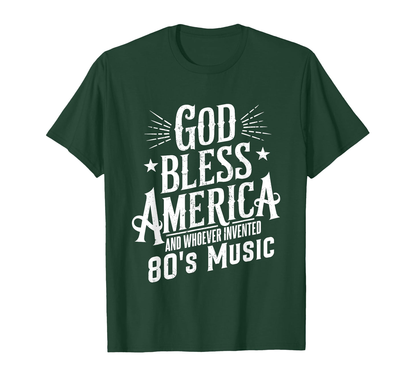 God Bless America And 80s Music Retro Funny Typography Desig T-Shirt