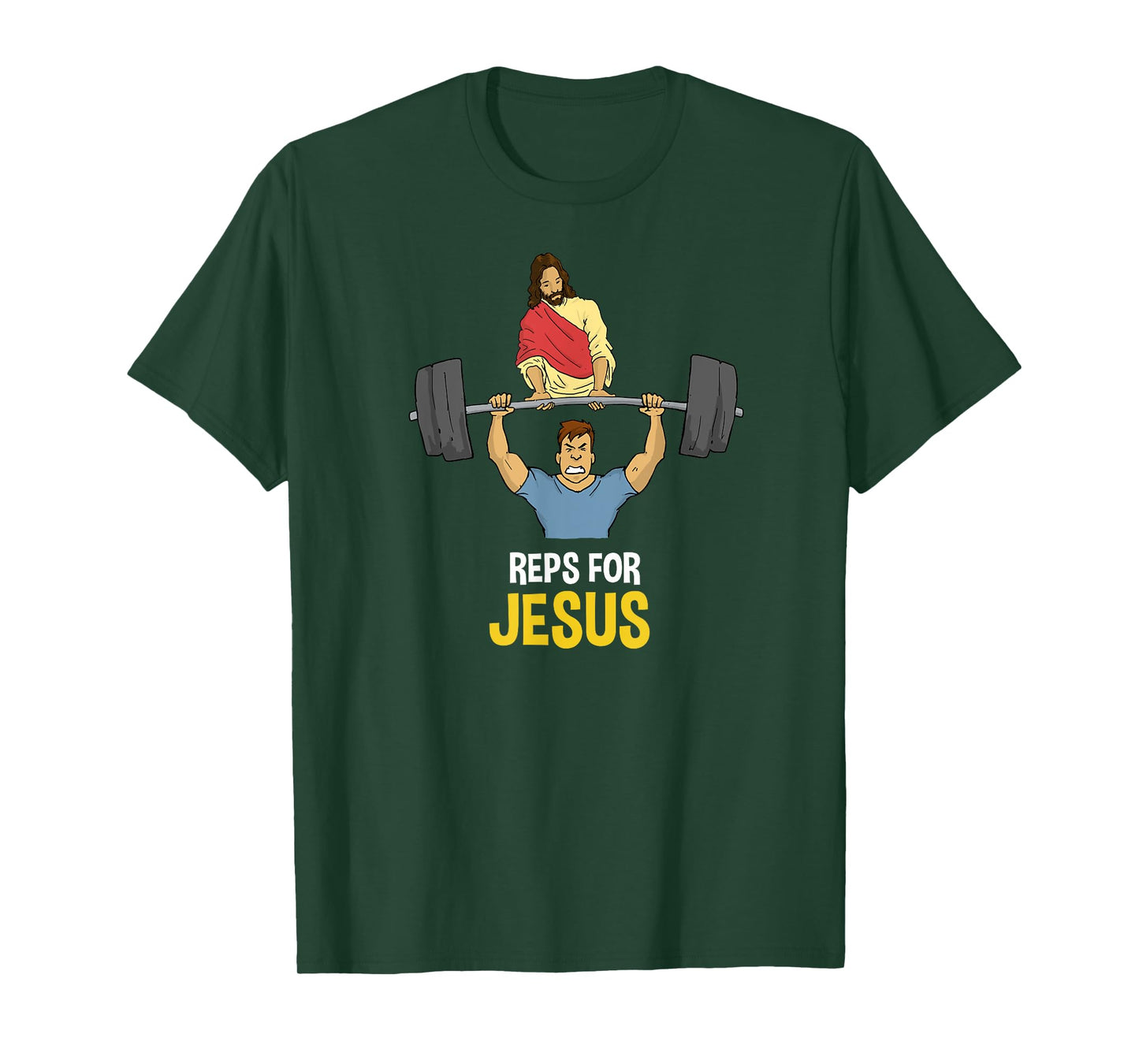 Clever Sloth: Reps For Jesus Weightlifting Gym Workout Tee T-Shirt