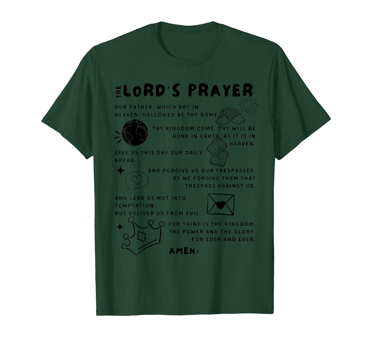 The Lord's Prayer Our Father Prayer God Bible Verse Clothing T-Shirt