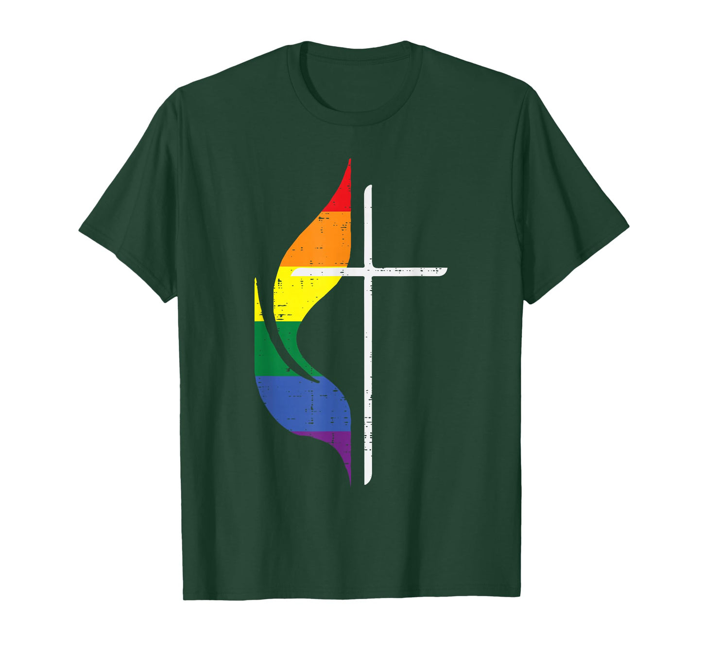 Gay Pride Month Cross Christian LGBTQ Ally Rainbow Men Women T-Shirt