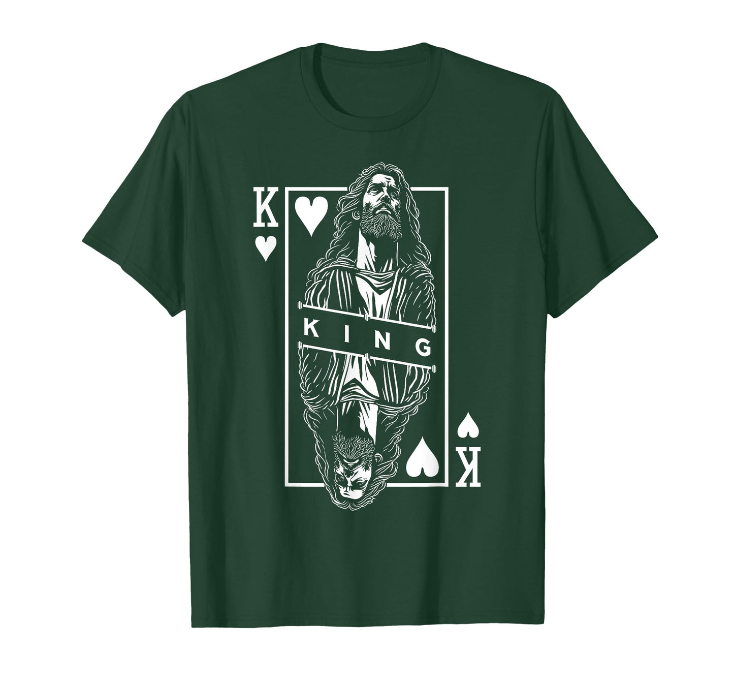 Jesus King Of Hearts Faith In Christ Christian Playing Card T-Shirt