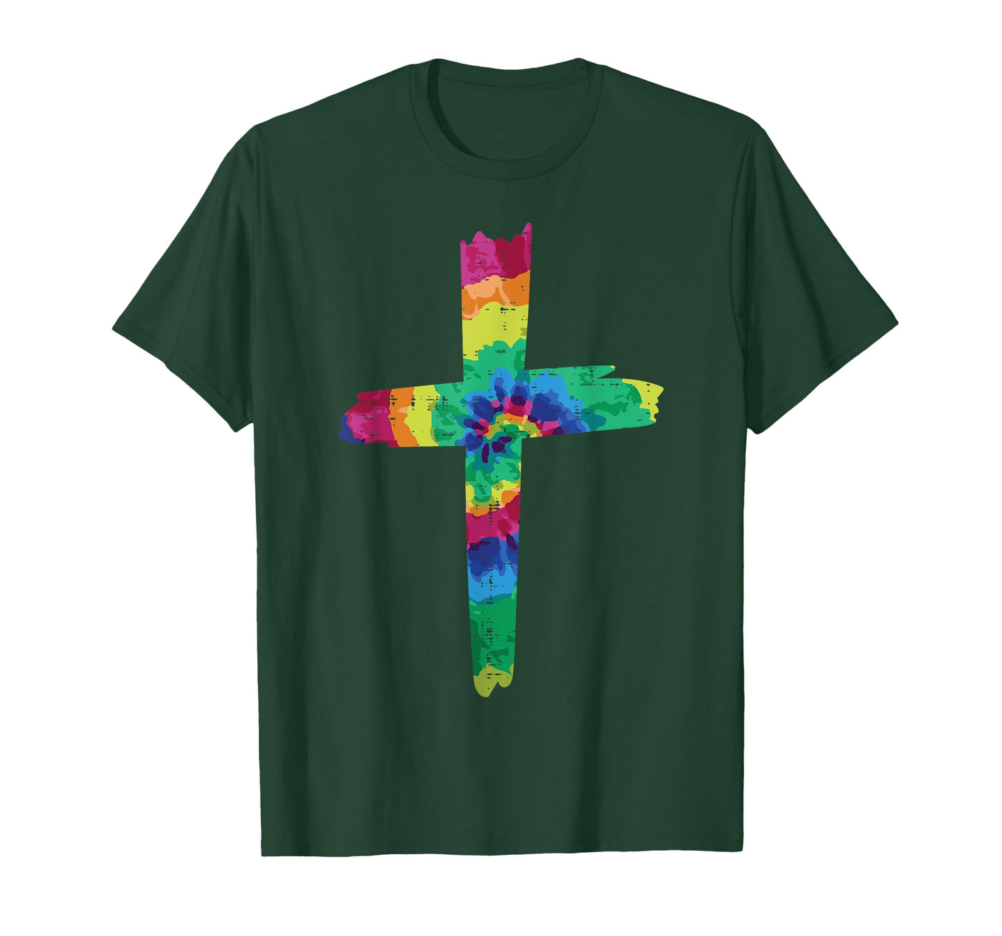 Tie Dye Cross God Jesus Faith Hippie Christian Men Women T-Shirt