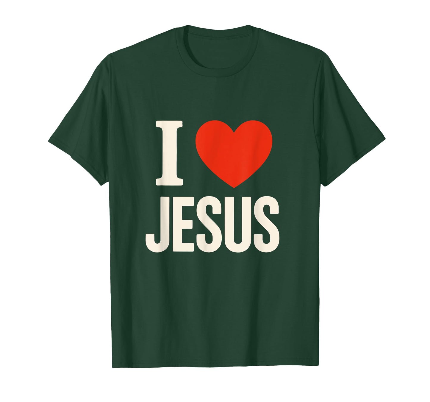 I Love Jesus Heart Faith Christian Religious Apparel T-Shirt