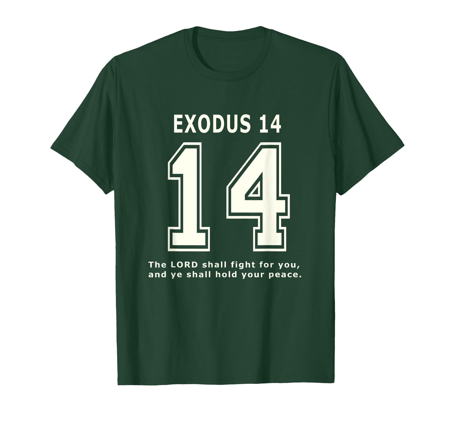 Exodus 14 Team Sports Bible Verse Christian Jersey T-Shirt