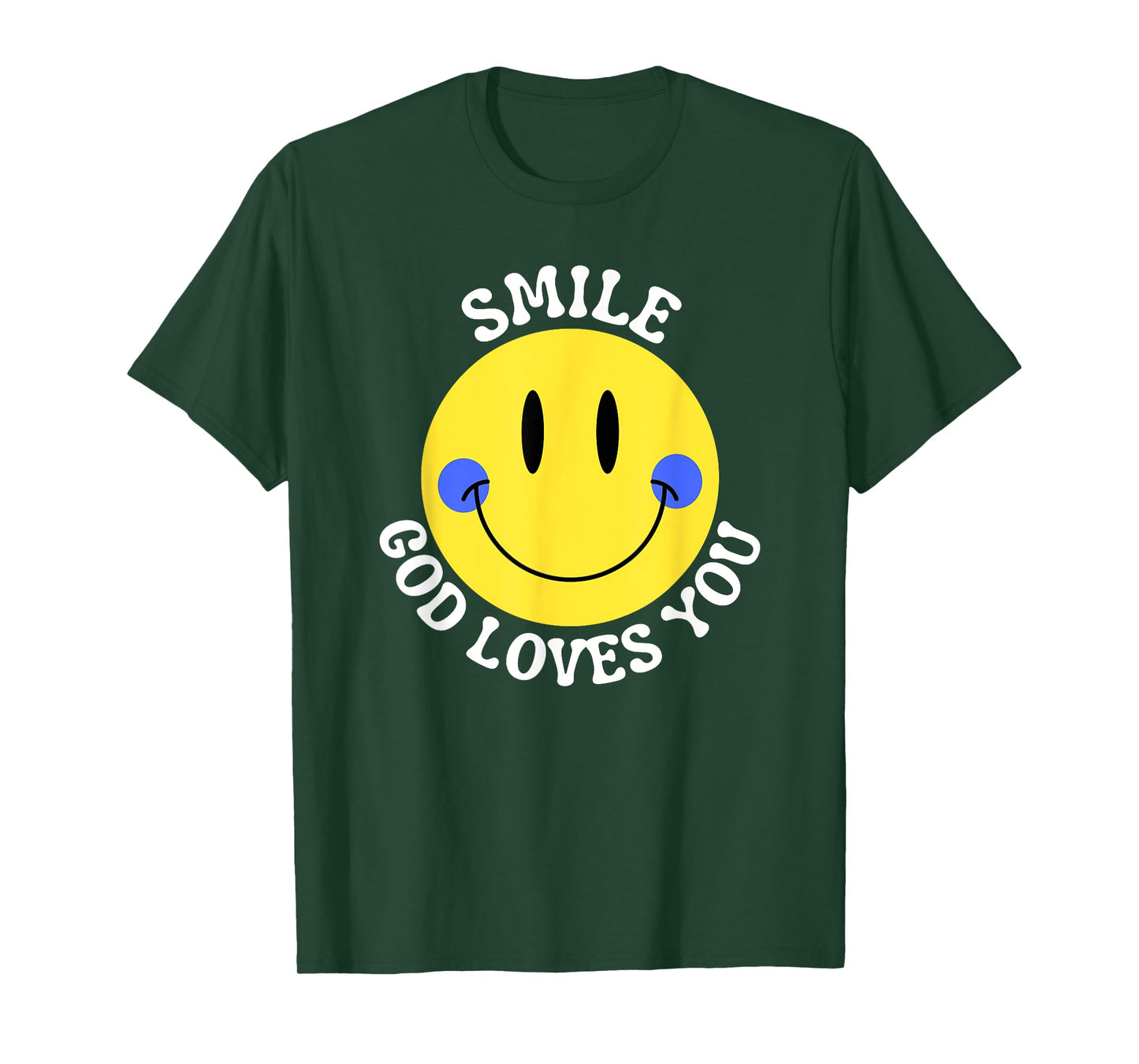 Smile God Loves You Happy Faith Love Jesus Christ VBS Cute T-Shirt