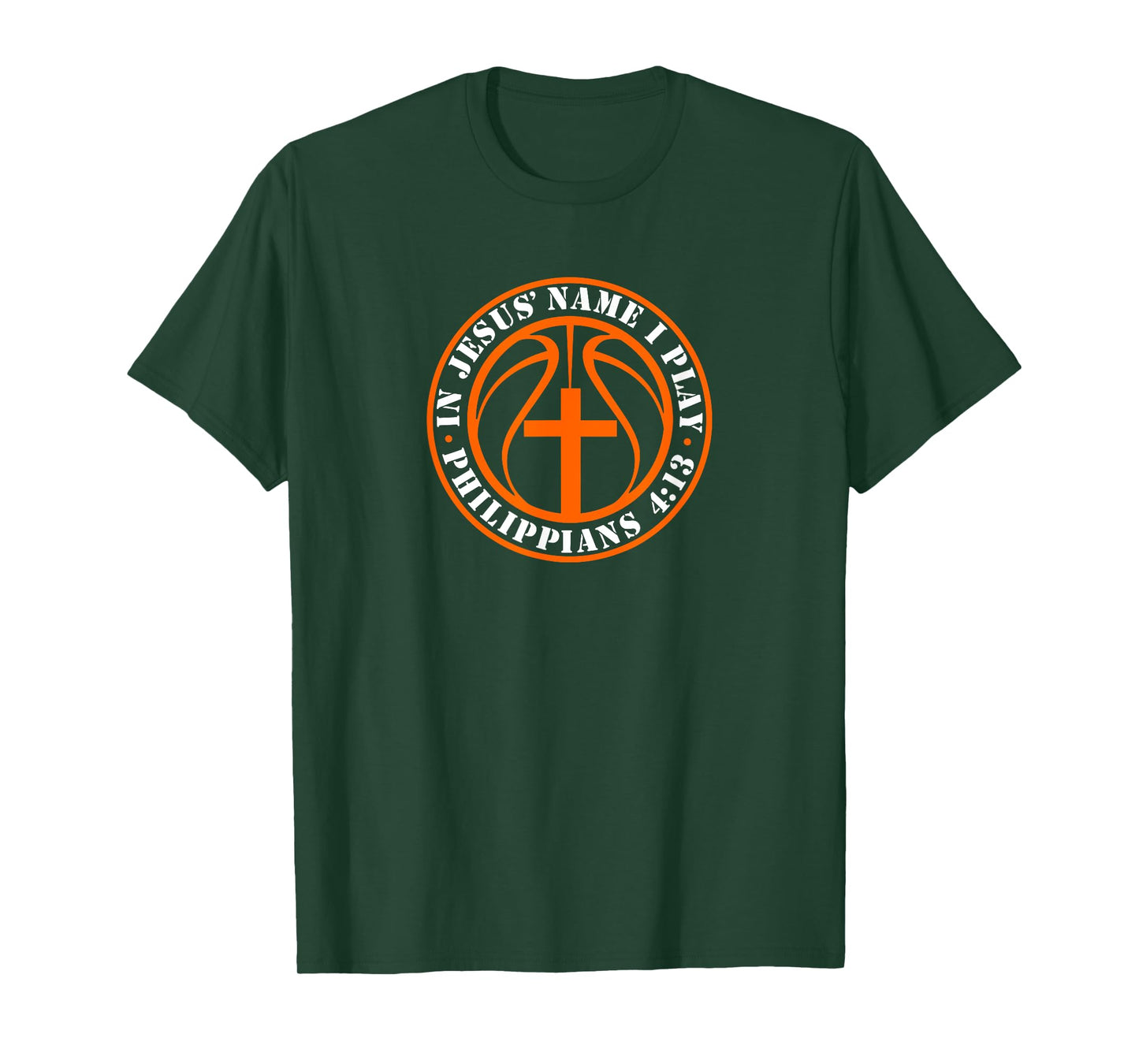 Christian Basketball In Jesus Name I Play Philippians 4:13 T-Shirt