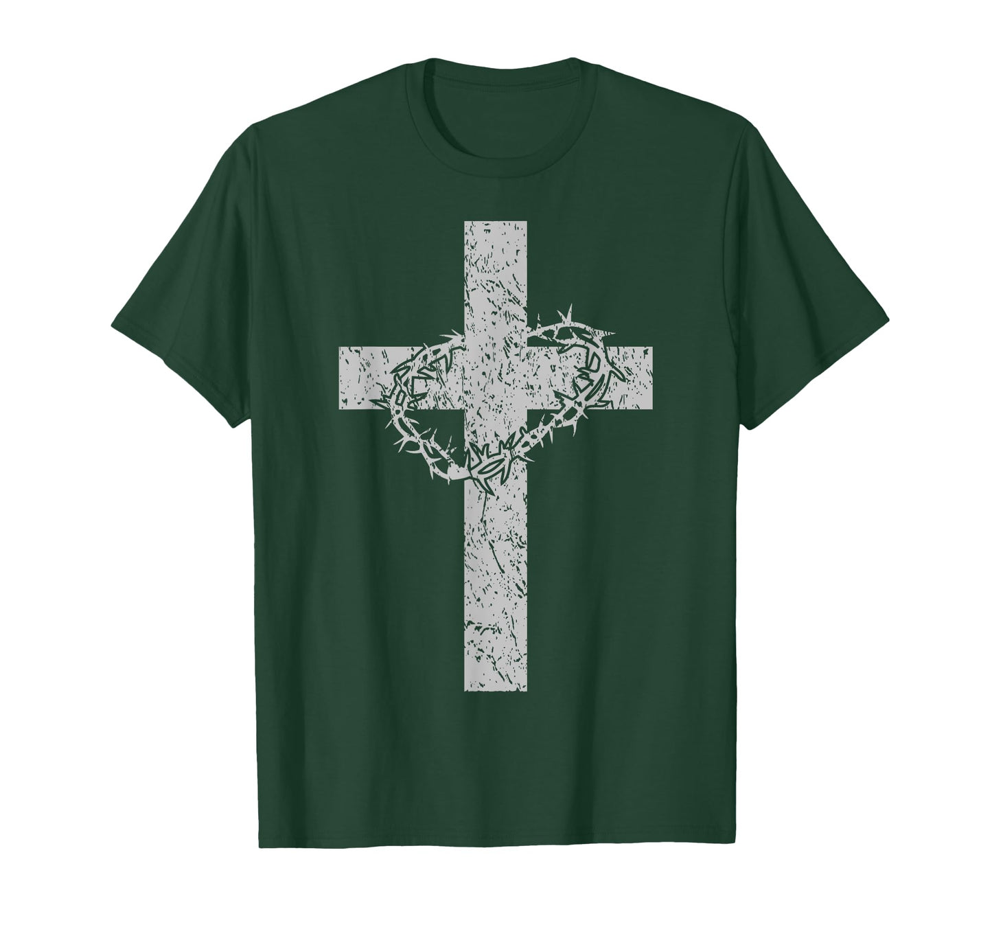 Vintage Distressed Cross & Crown of Thorns Christian T-shirt T-Shirt