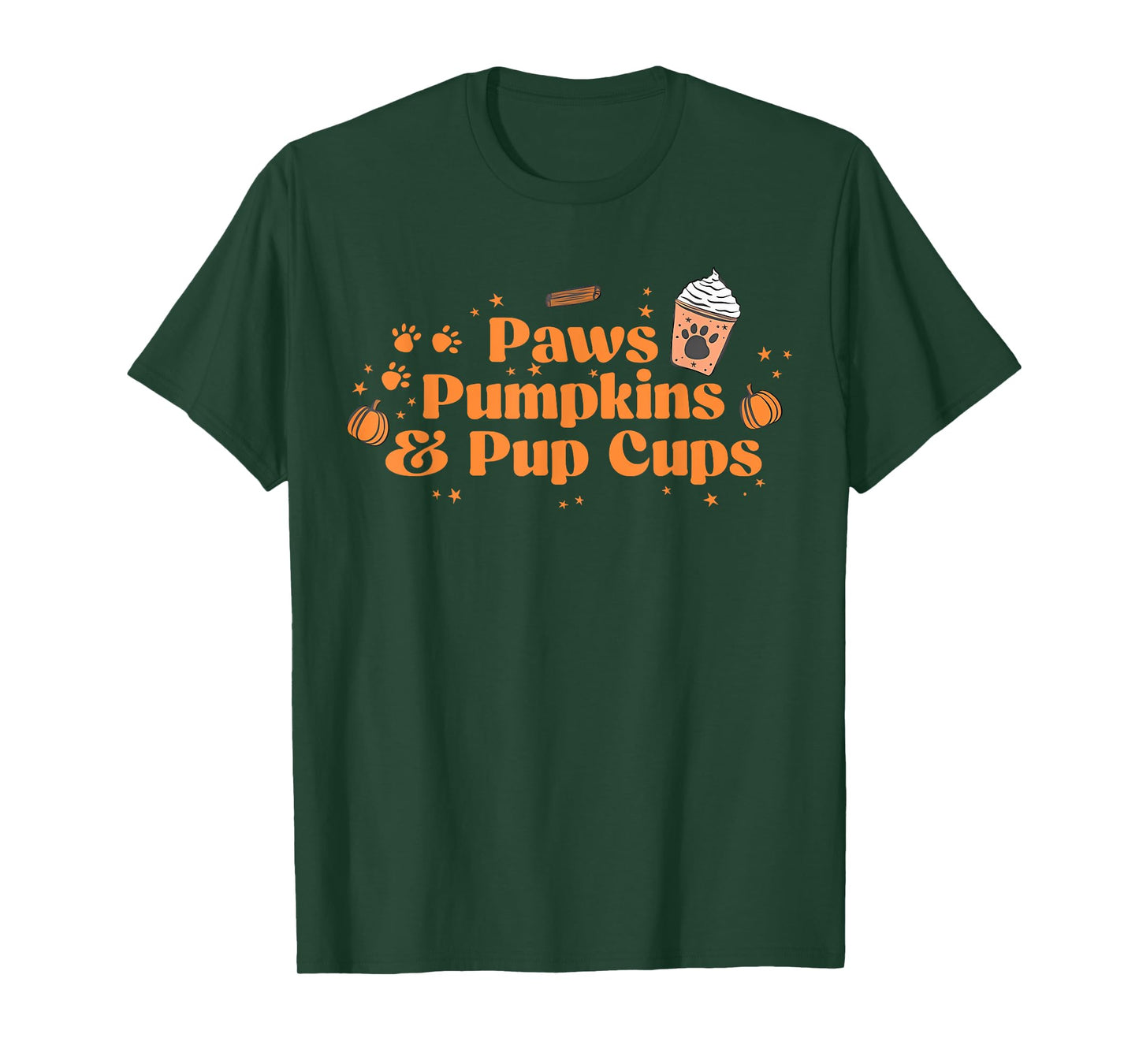 Paws Pumpkins & Pup Cups Thanksgiving Design T-Shirt