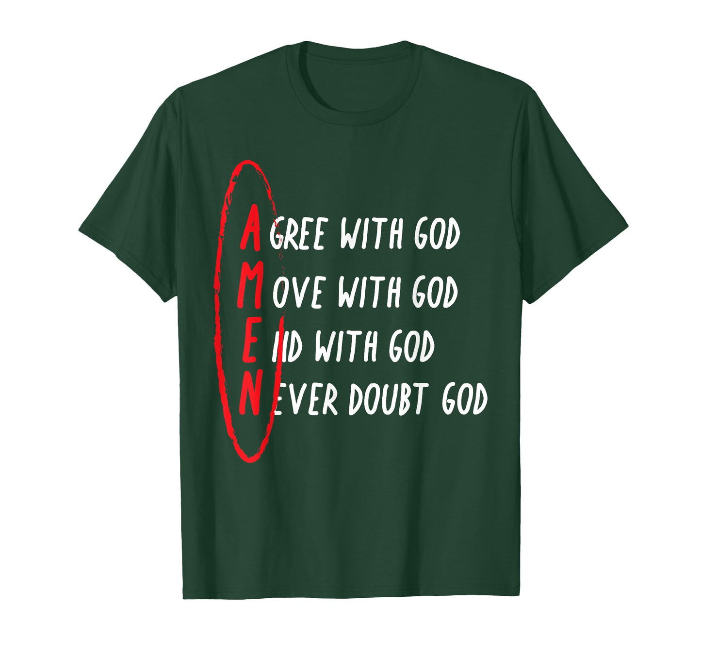 Amen Agree With God Move With God End With God T-Shirt