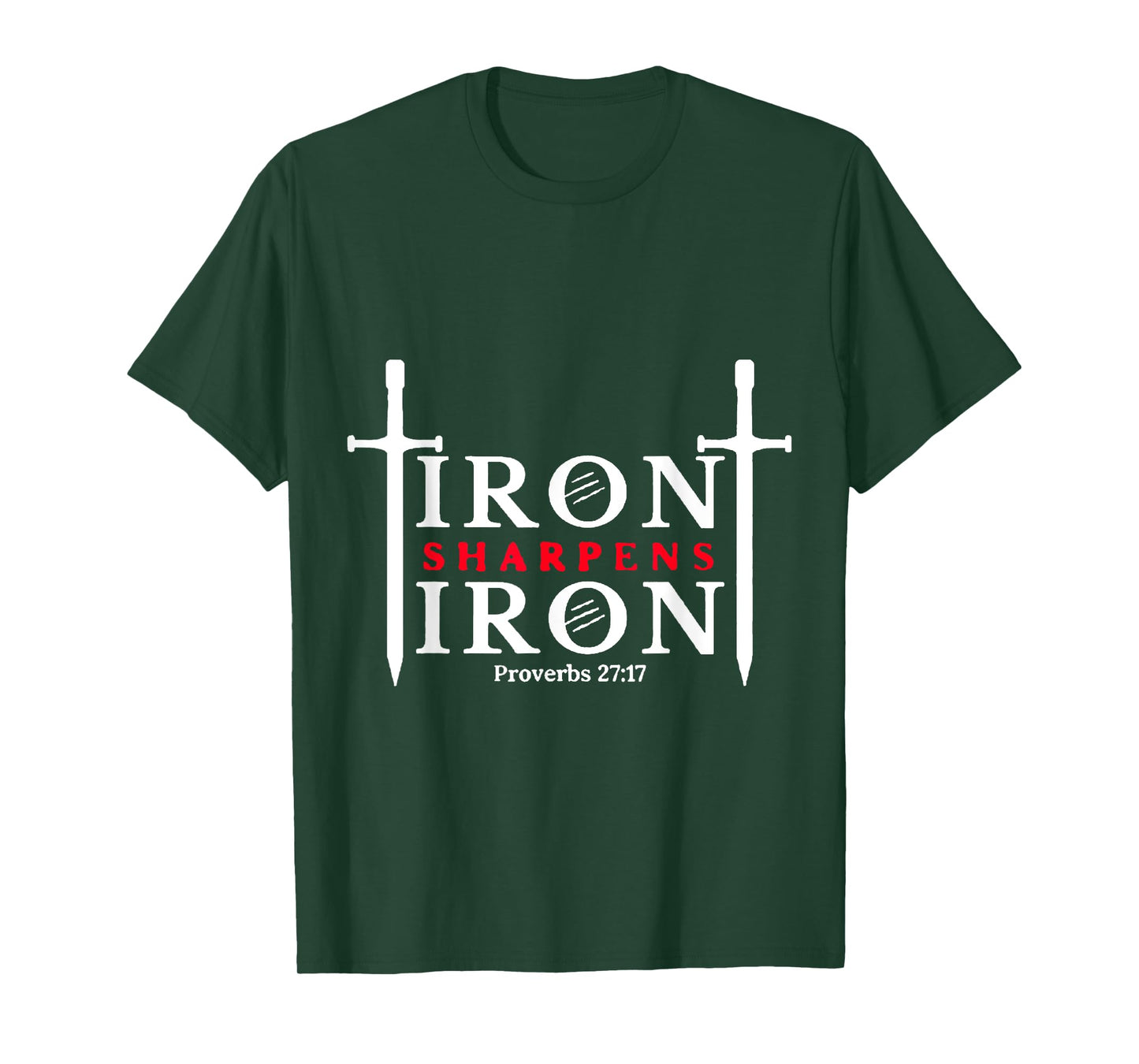 Iron Sharpens Iron Proverbs 27:17 Christian Workout Theme T-Shirt