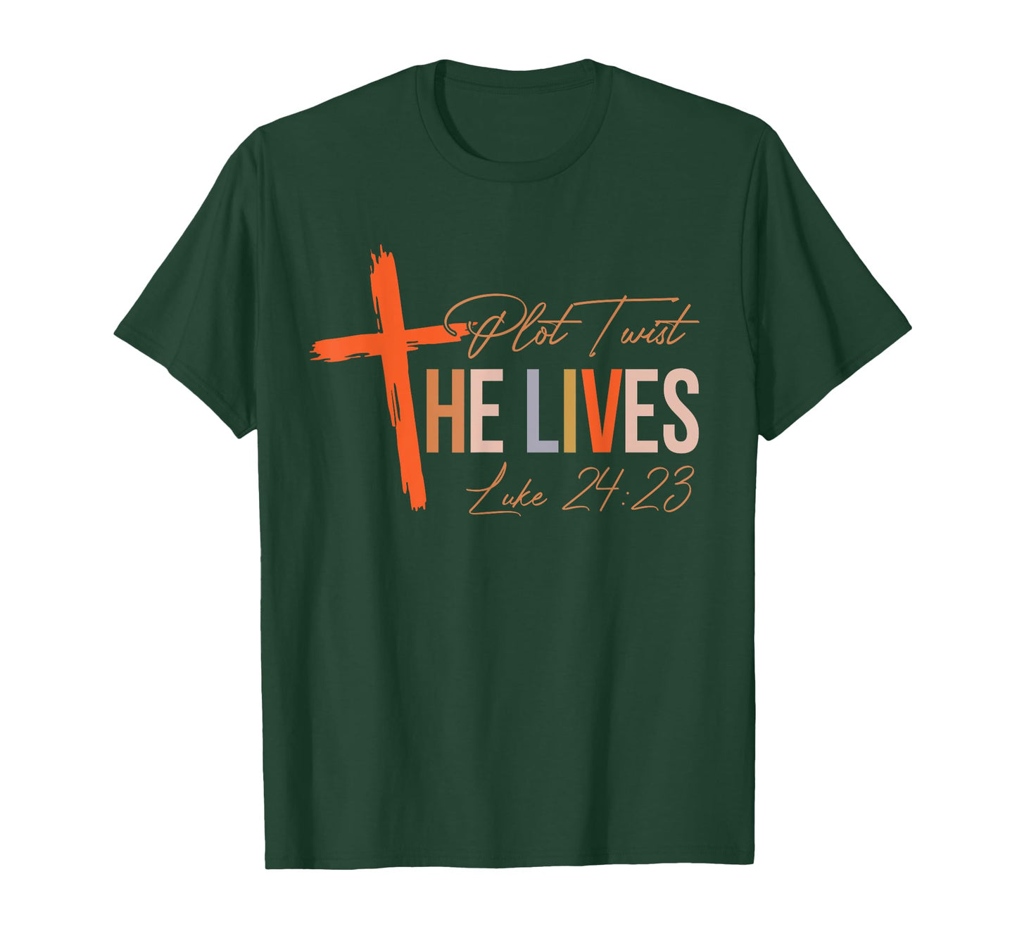 Vintage Plot Twist He Lives Cross Funny Christian Easter Day T-Shirt