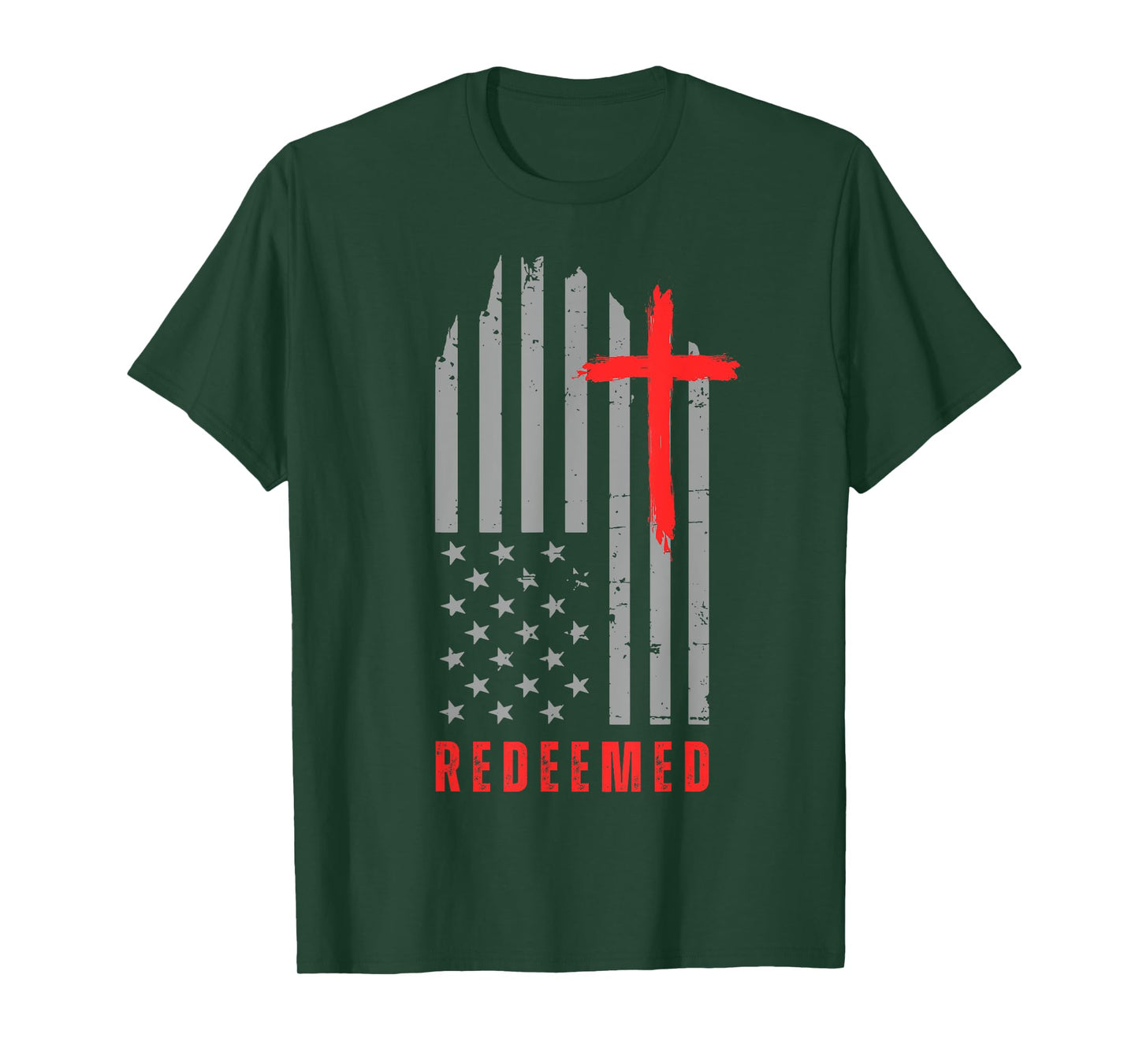 America Pride US Flag Redeemed Cross Christian Shirt T-Shirt