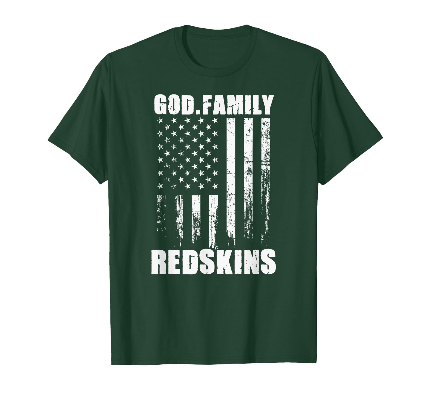 Bryan County Redskins God. Family. Vintage USA Flag T-Shirt