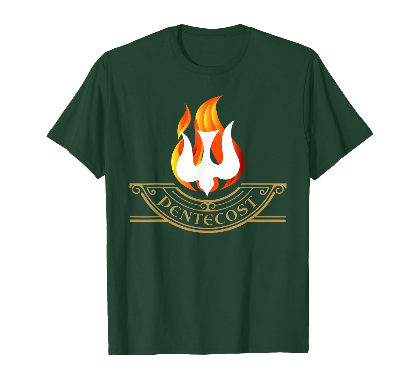 Peony Dove Tongue Fire Flame Holy Spirit Catholic T-Shirt