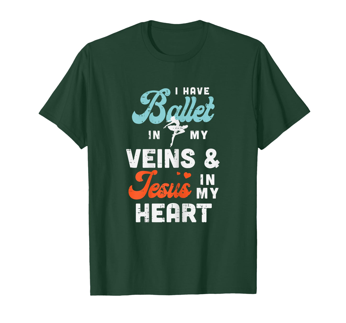 Ballet Veins Jesus Heart Ballerina God Jesus Christian Gift T-Shirt