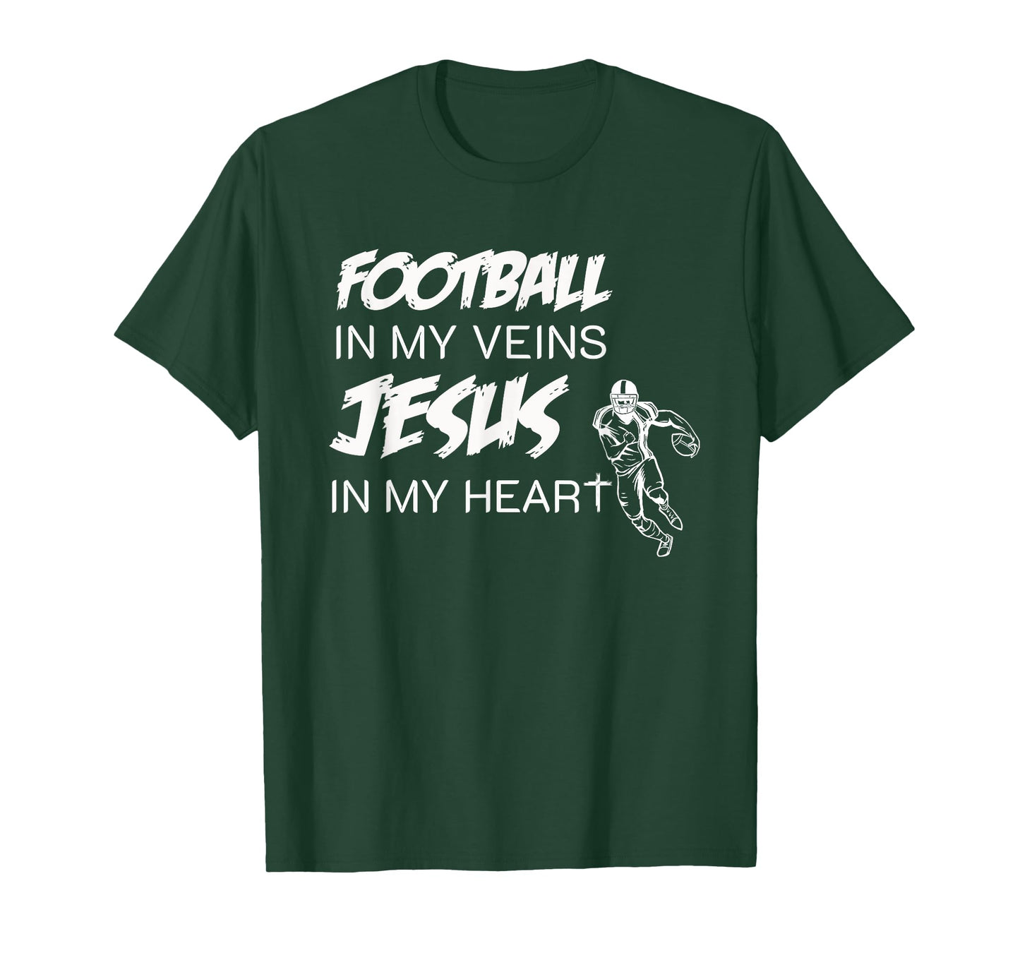 Football In My Veins Jesus In My Heart T-Shirt