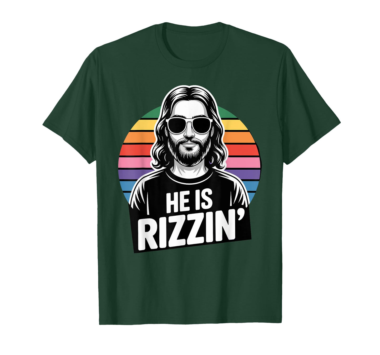 Retro Vintage Easter Religious Jesus He is Rizzin T-Shirt