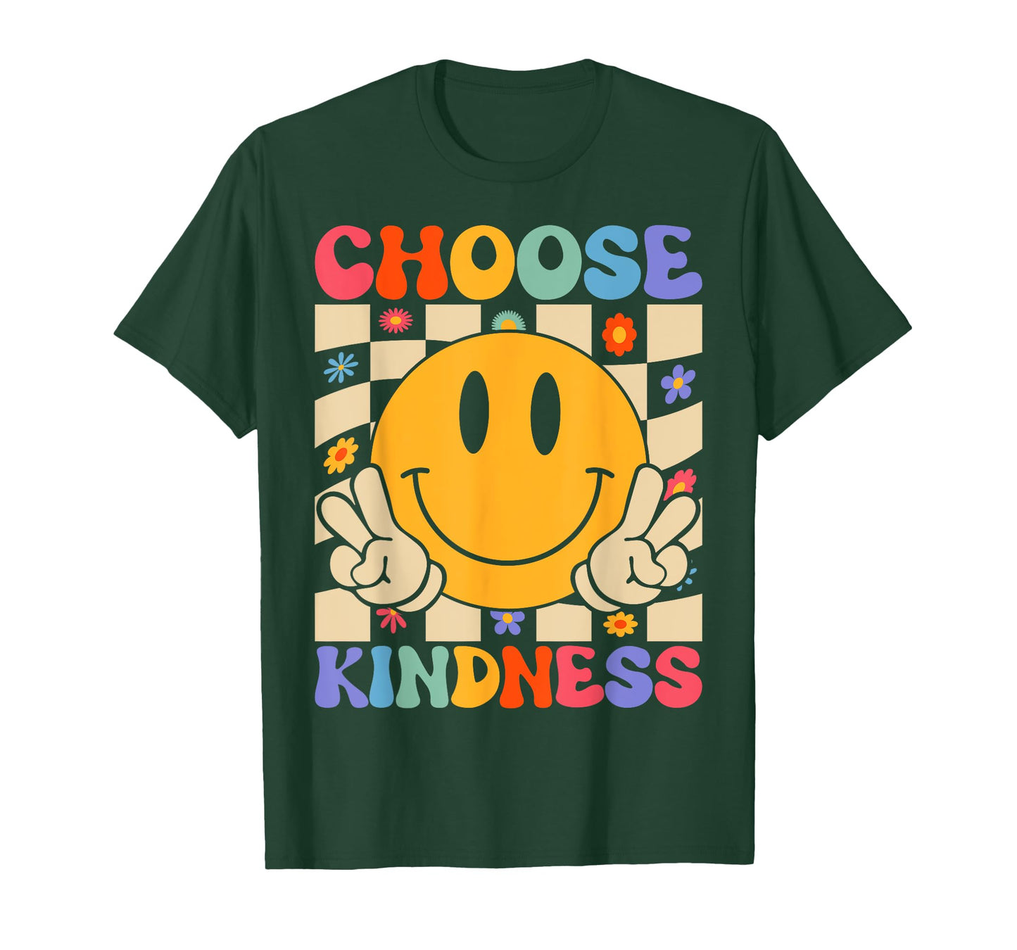 Retro Groovy Choose Kindness Men Women Kids Be Kind Positive T-Shirt
