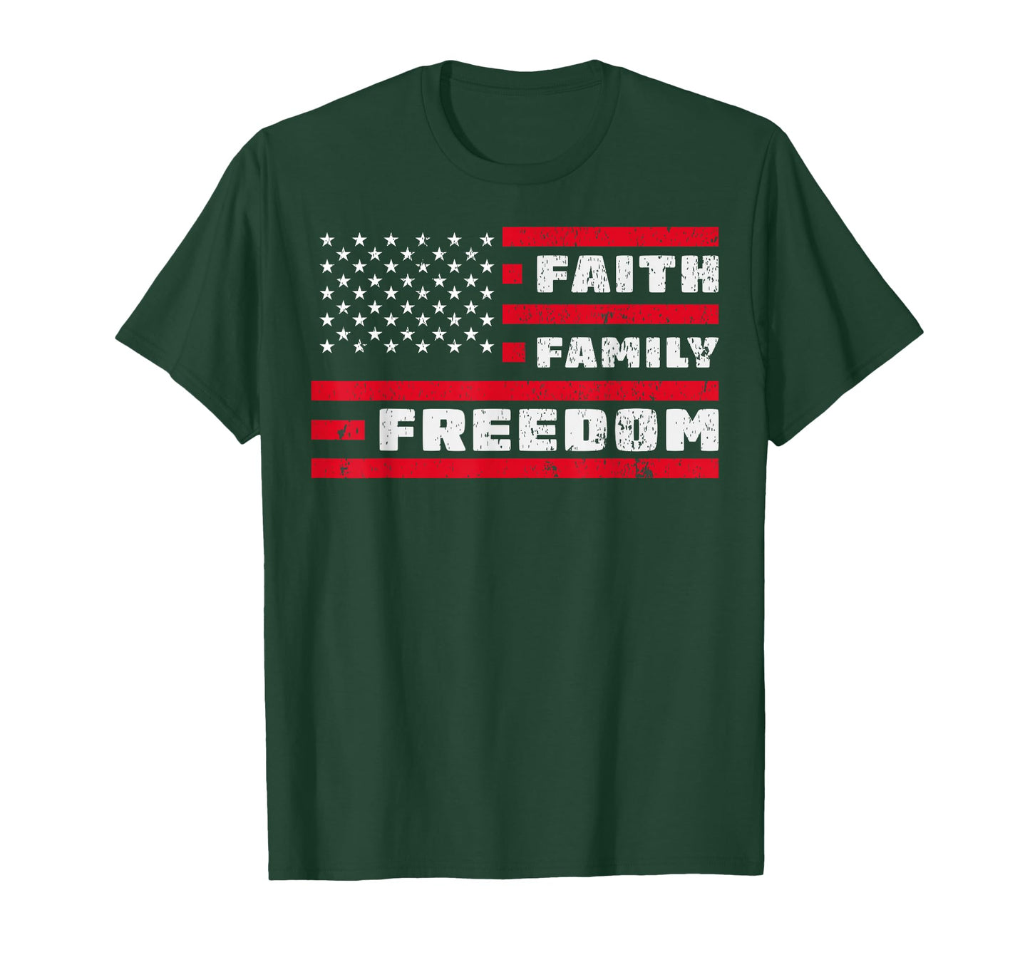 Faith Family Freedom American Flag Christian T-Shirt
