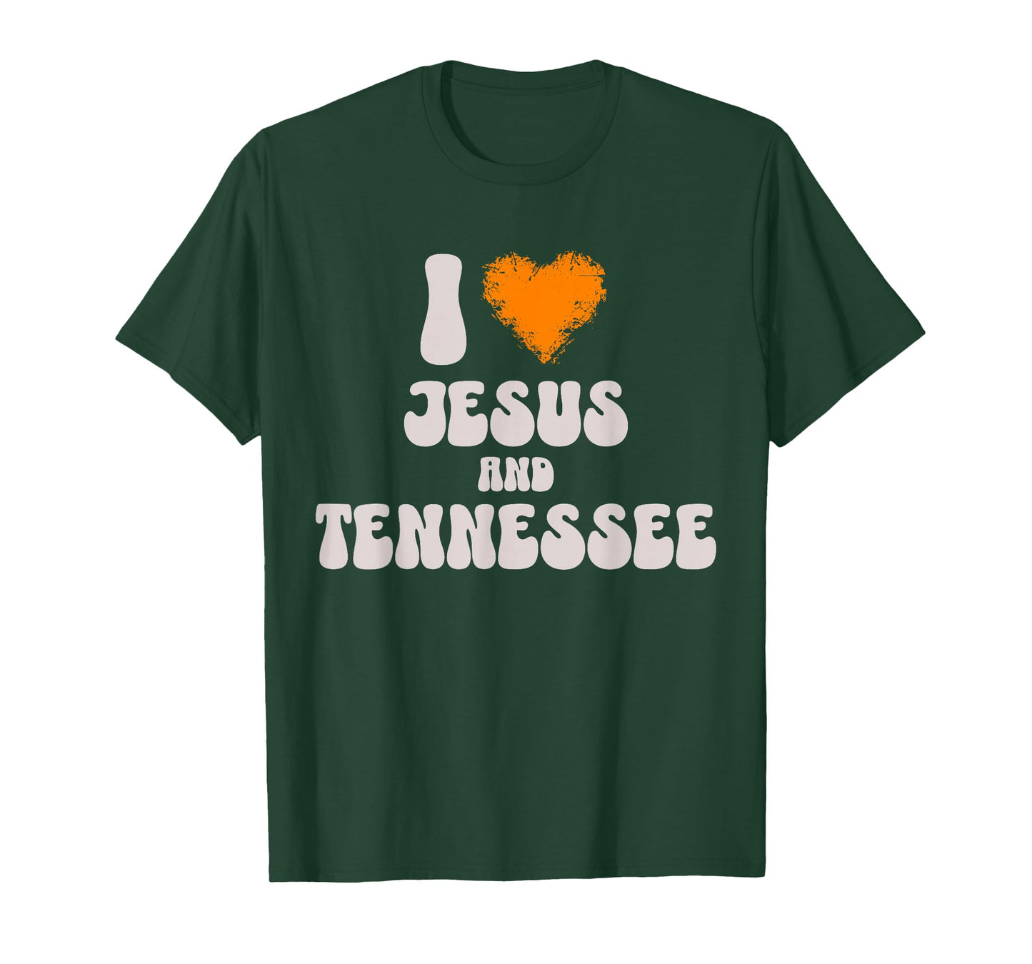 I Jesus and Tennessee with Orange Heart T-Shirt