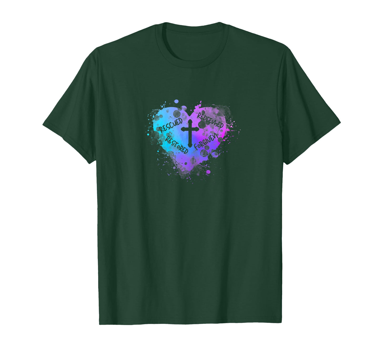 Women's Heart of Grace - Forgiven. Restored. Christian. T-Shirt