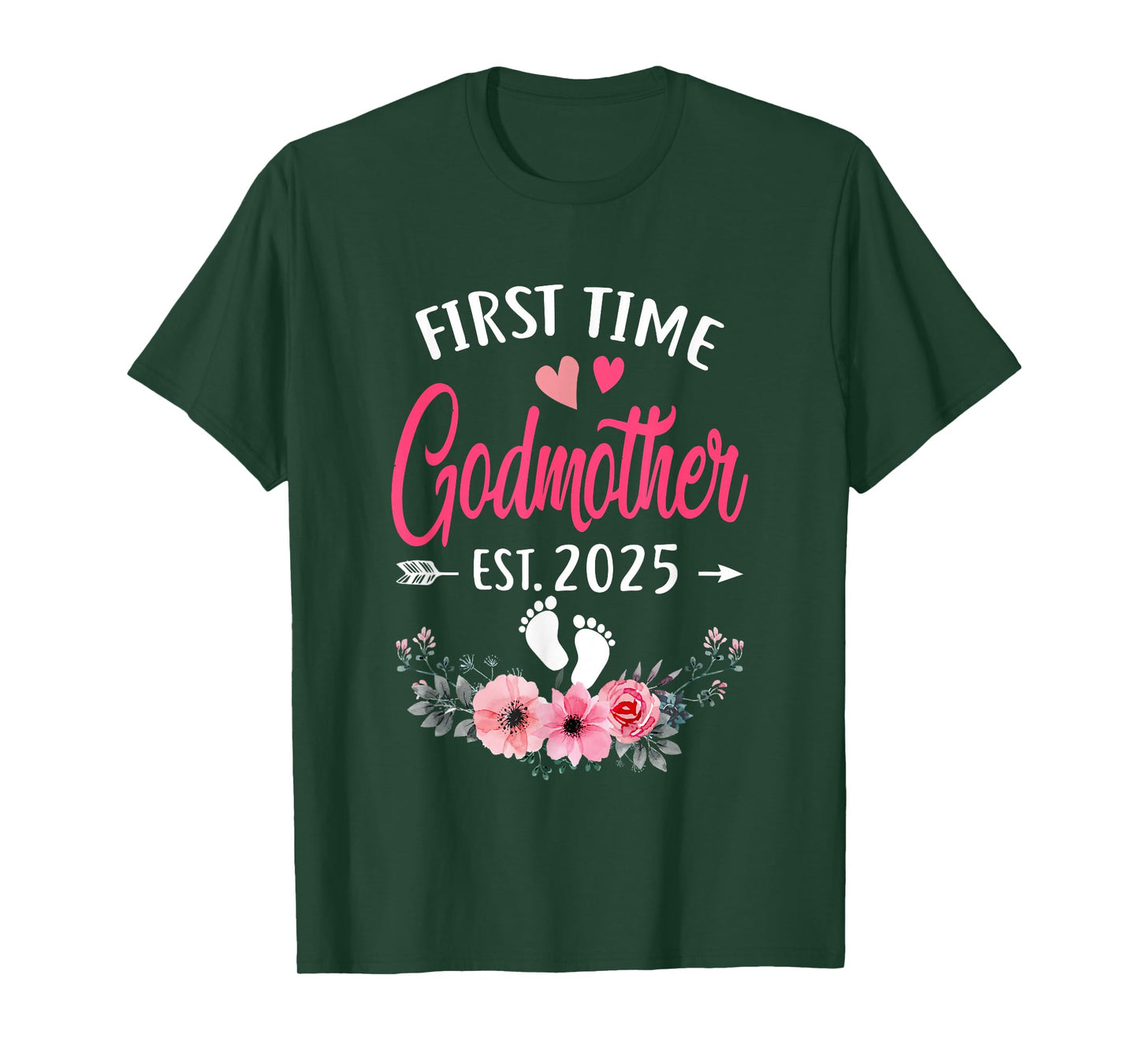 First Time Godmother Promoted To Godmother Est 2025 Mothers T-Shirt