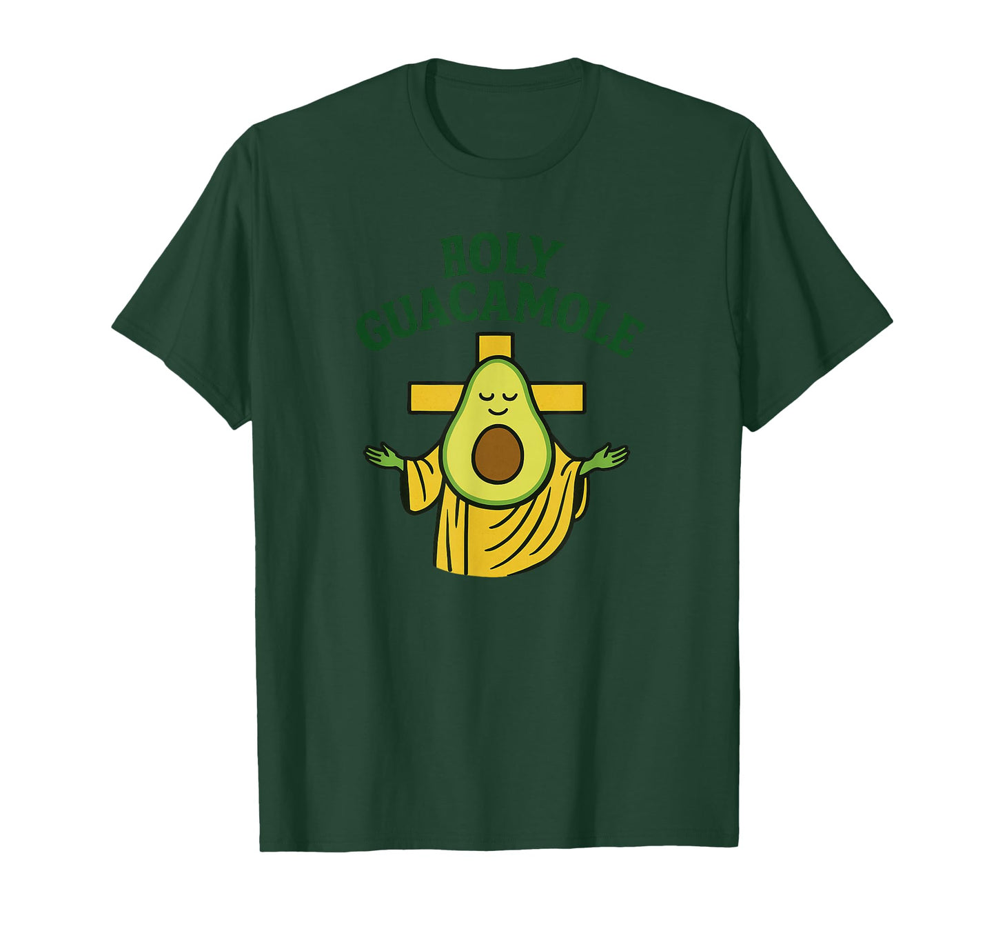Holy Guacamole Funny Avocado God Design with Cross T-Shirt
