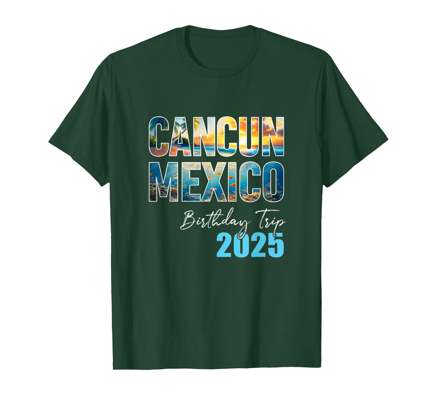 Cancun Mexico Birthday Trip 2025 Vacation Party Crew Cruise T-Shirt