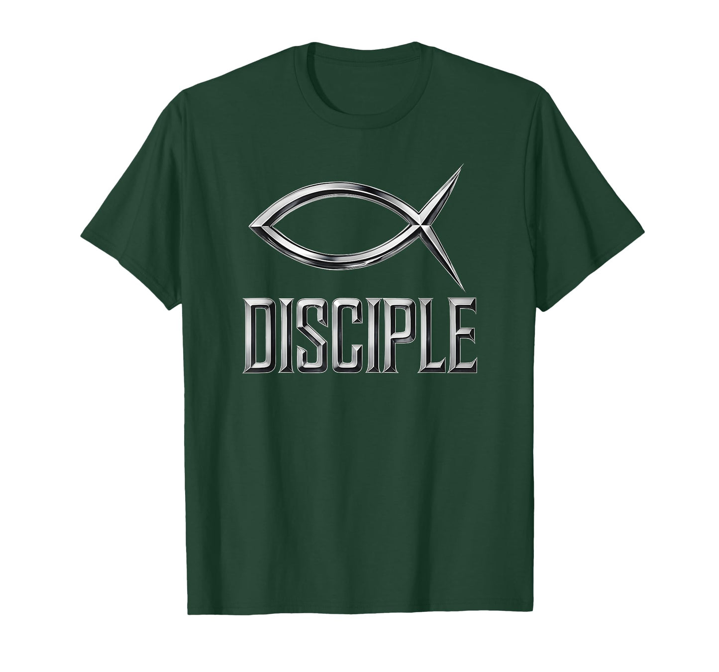 Disciple Christian Y2K Faithwave Chrome Jesus Fish T-Shirt