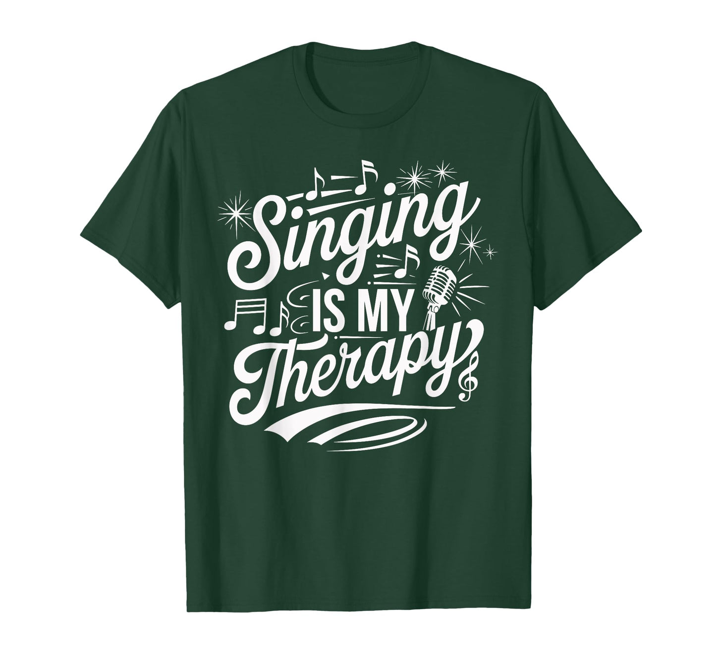 Singing Is My Therapy Microphone Music Quote T-Shirt