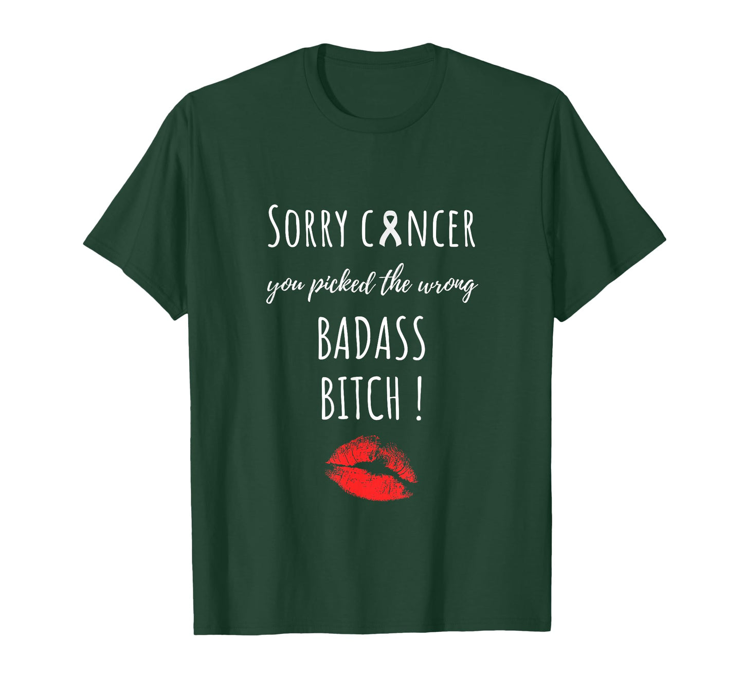 Sorry Cancer You Picked The Wrong Badass Bitch. Cancer Aware T-Shirt