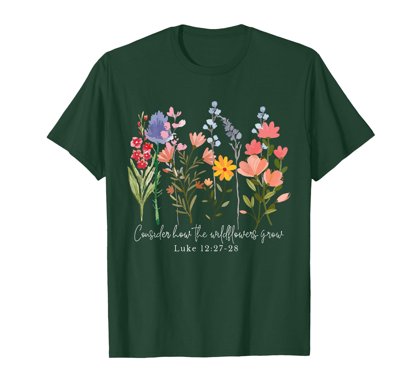 Retro Consider How The Wildflowers Grow Jesus Christian T-Shirt