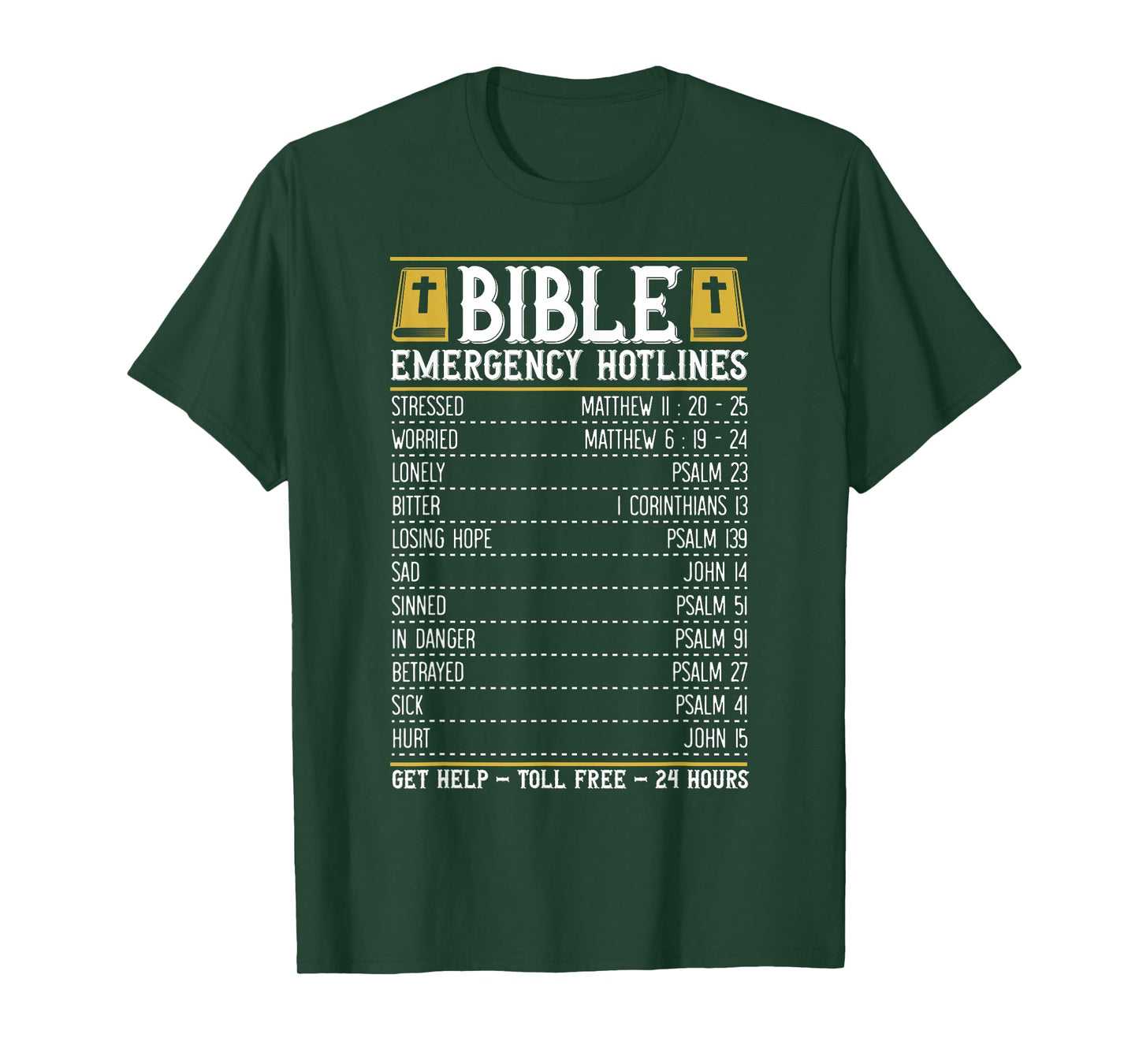 Bible Emergency Numbers for a Cool Christian Bible Merch T-Shirt