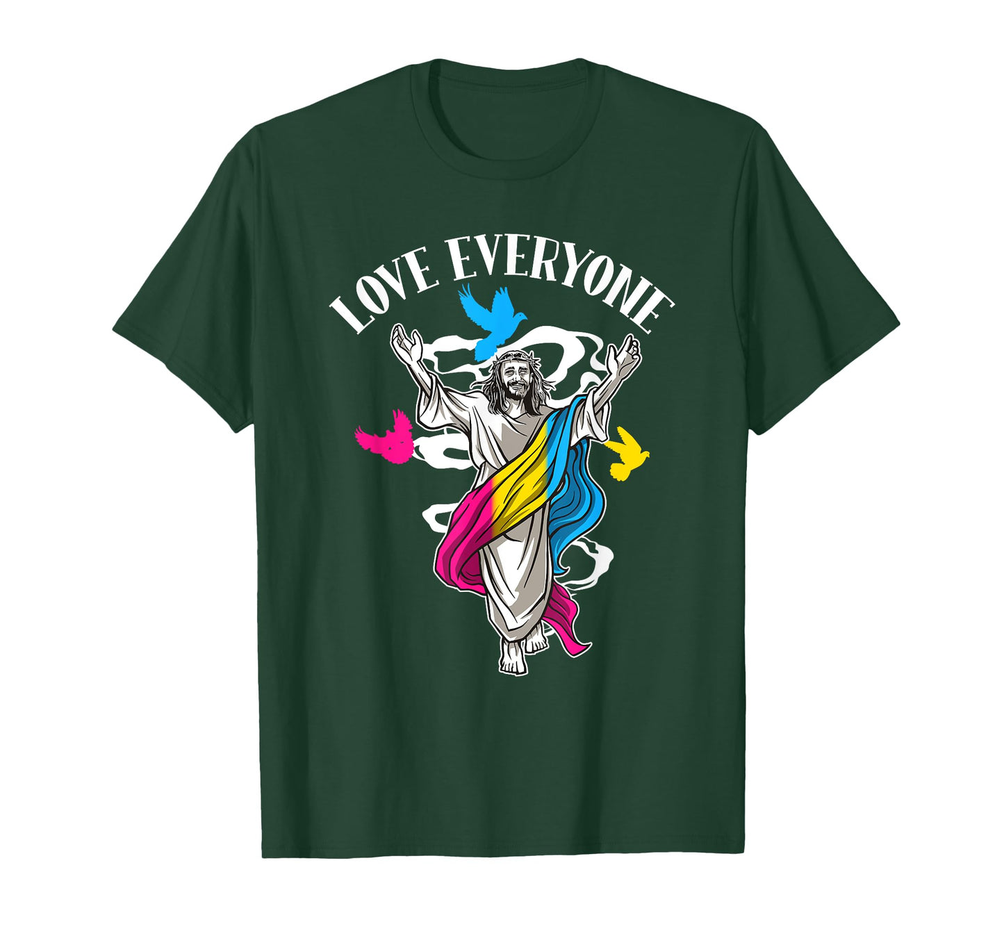 Love Everyone, Christian Pan Pride Jesus, Pansexual Love T-Shirt