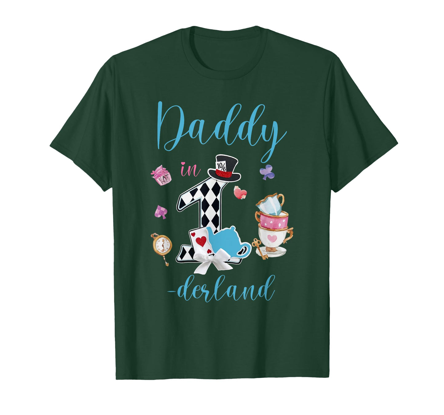Daddy In Onederland 1st Birthday Girl Family Tea Party T-Shirt