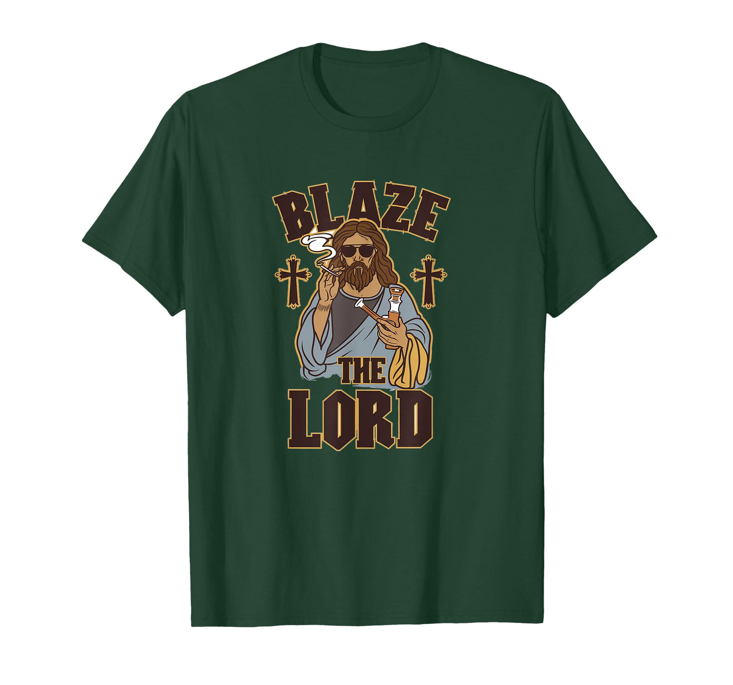 Blaze The Lord - Funny Jesus Smoking Weed 420 Day T-Shirt
