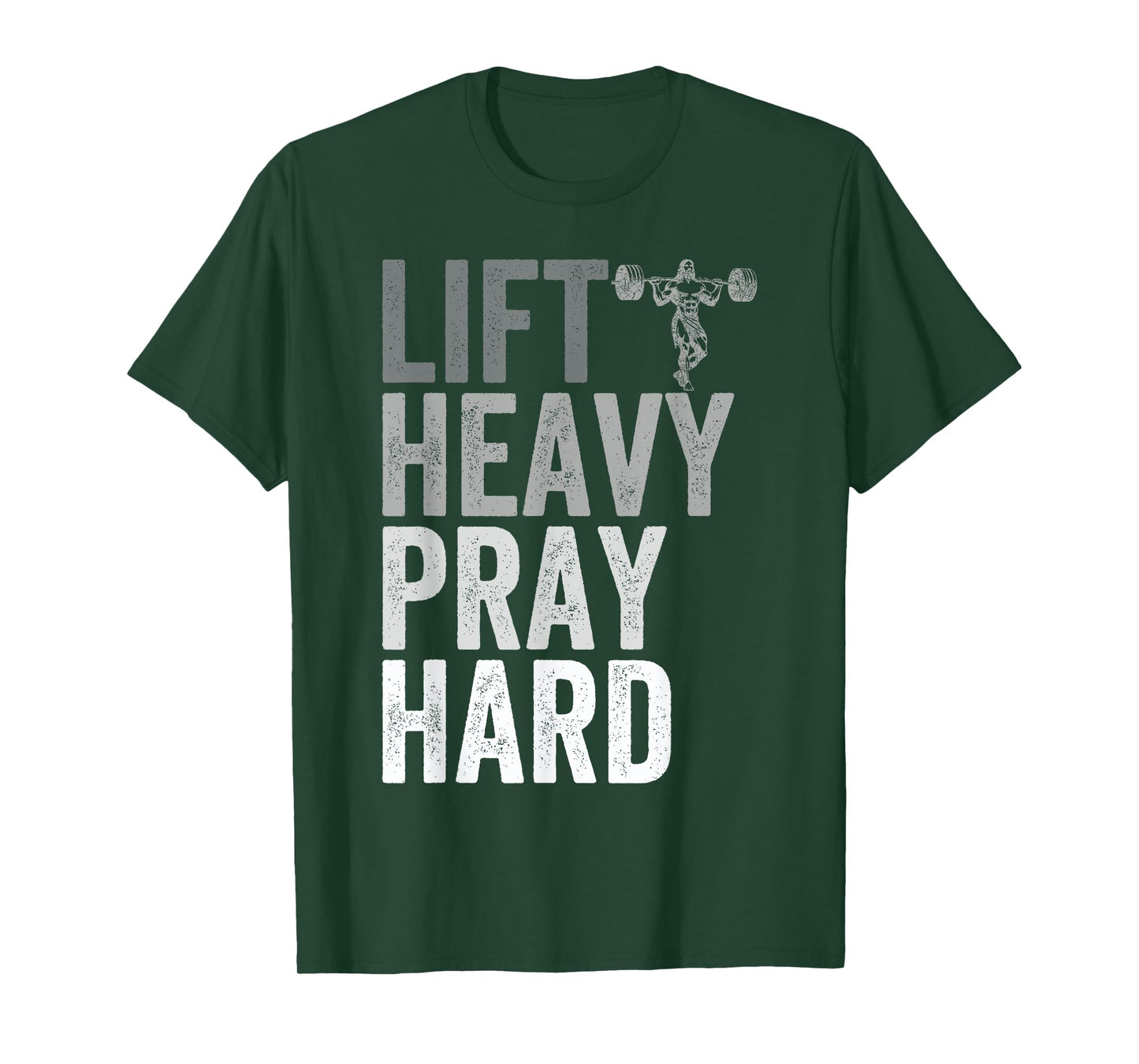 Lift Heavy Pray Hard Gym Jesus Christian Faith Women Men T-Shirt