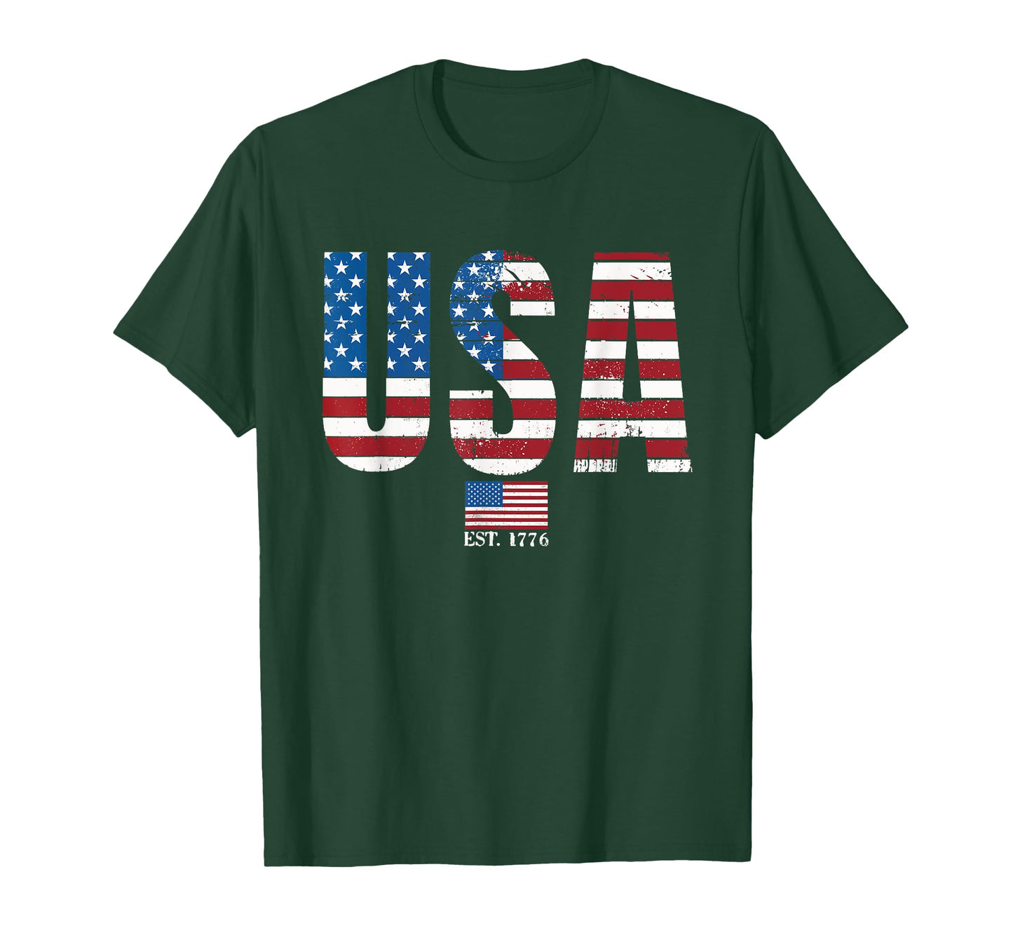 USA Patriotic American Flag 4th of July America Est 1776 T-Shirt