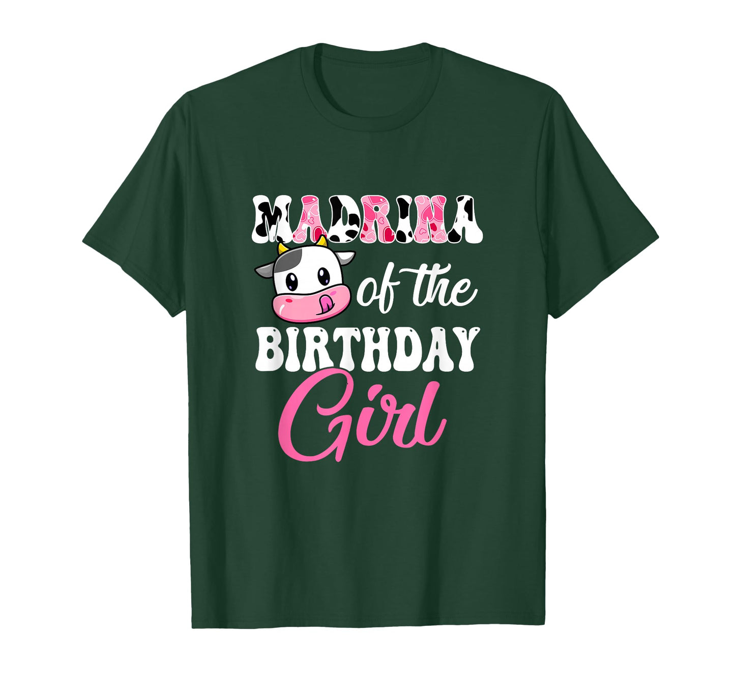 Madrina Of The Birthday Girl Farm Cow 1St Birthday Girl T-Shirt