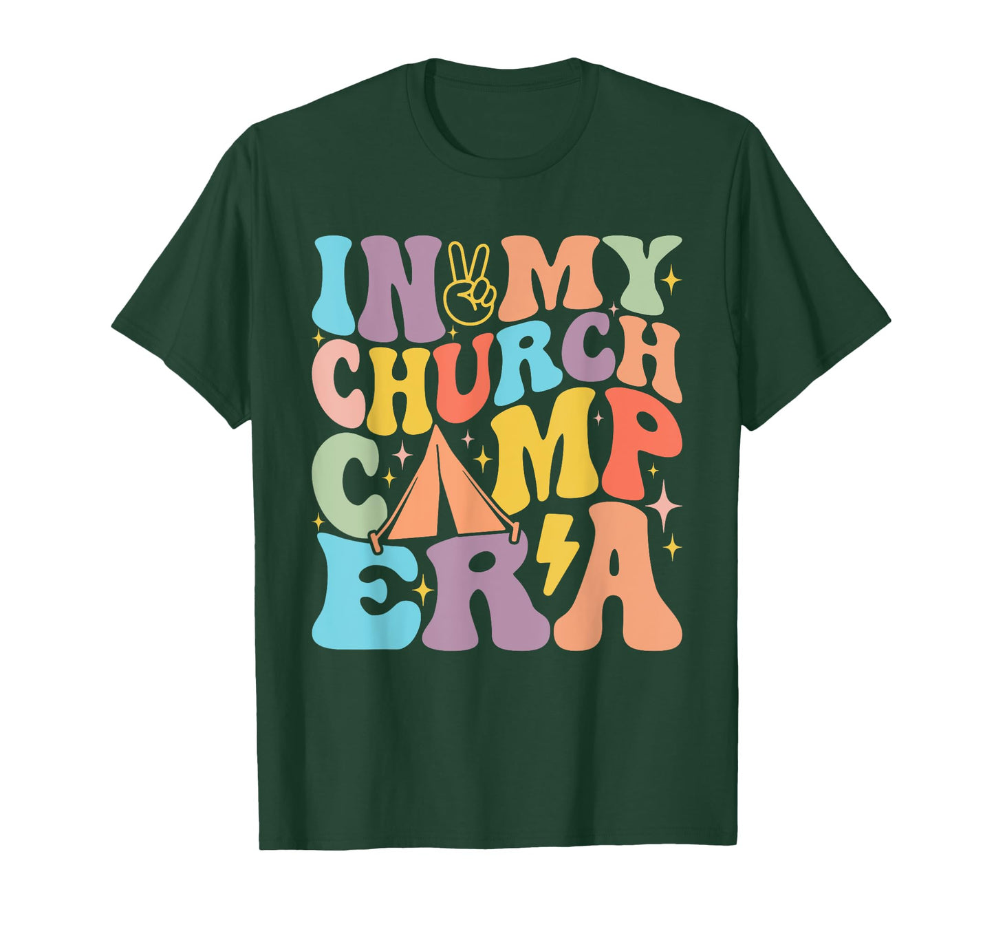 In My Groovy Church Camp Era Summer Vacation Camping Squad T-Shirt