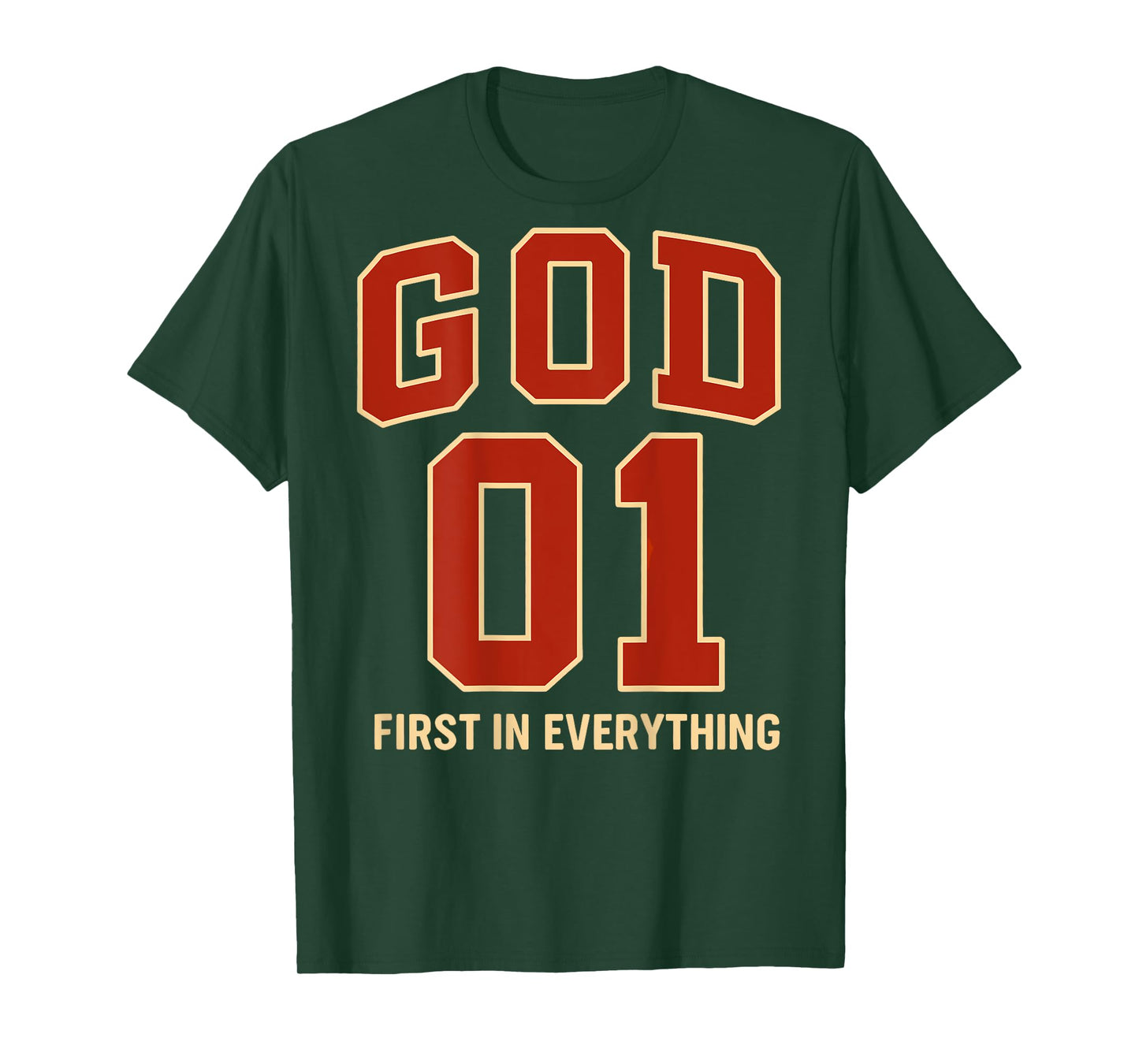 (ON Back) God is #1 First Sports Jersey Style Christian Men T-Shirt