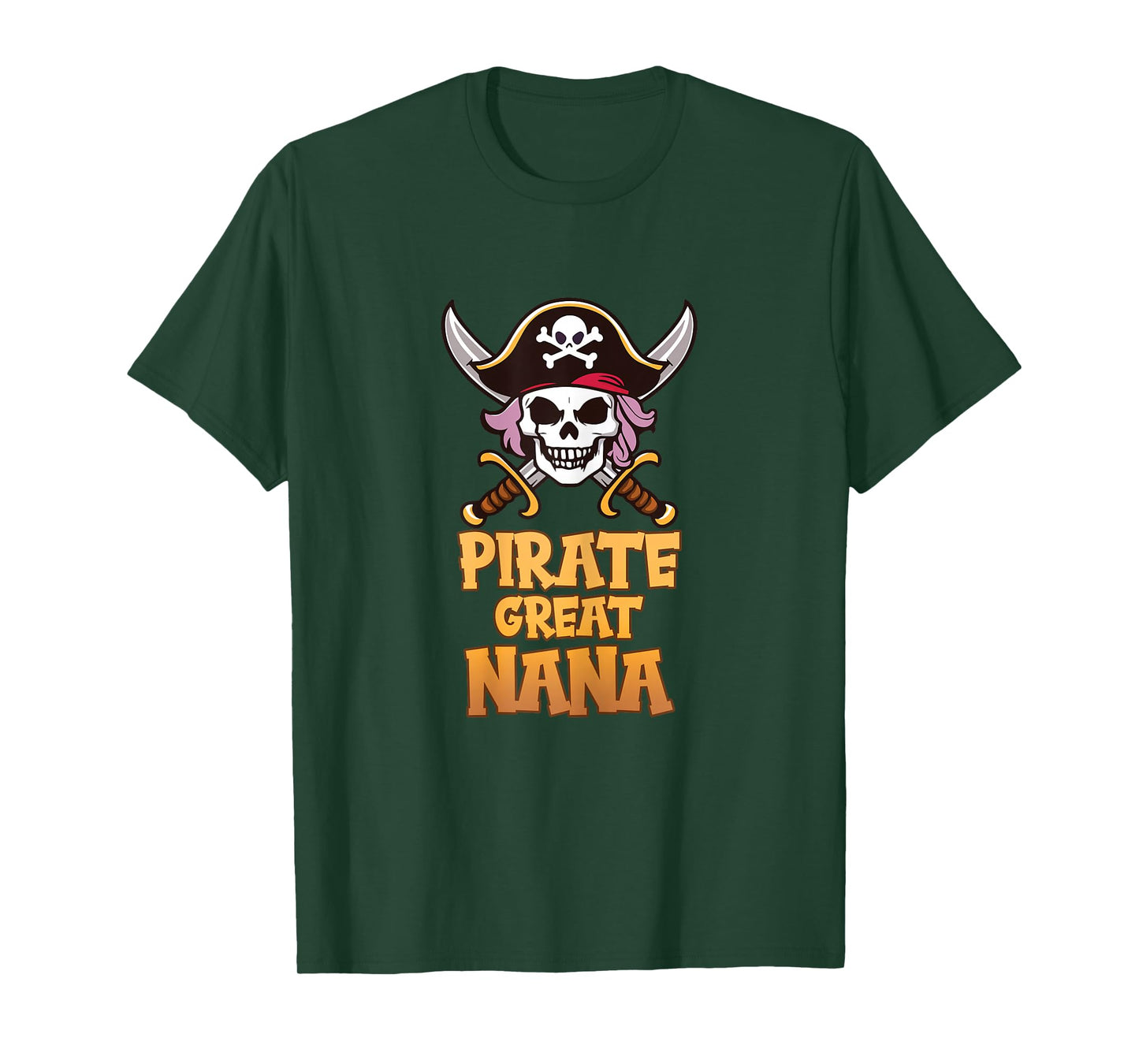 Pirate Great Nana Funny Captain Grandma Halloween Costume T-Shirt