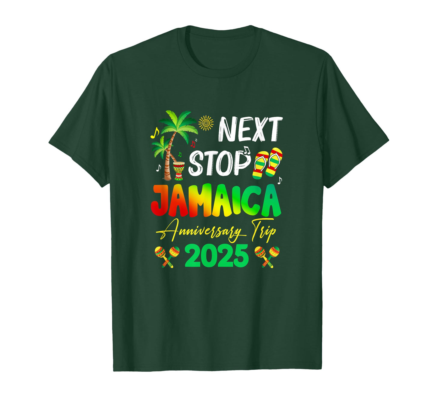 Next Stop Jamaica 2025 Couples Anniversary Family Trip T-Shirt